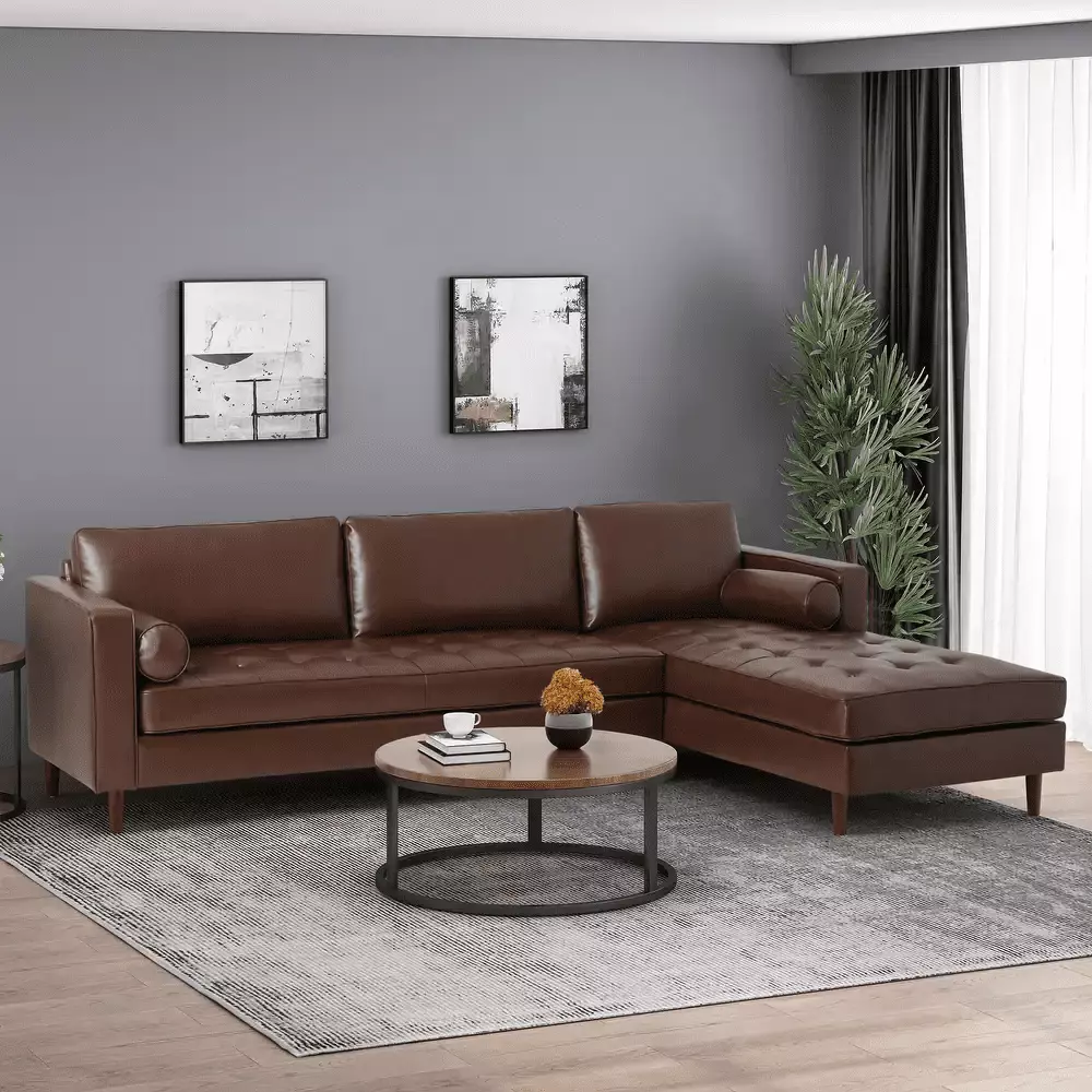 Resenkos PU Chaise Sectional Smooth Upholstery 4-Seat 4-Pack