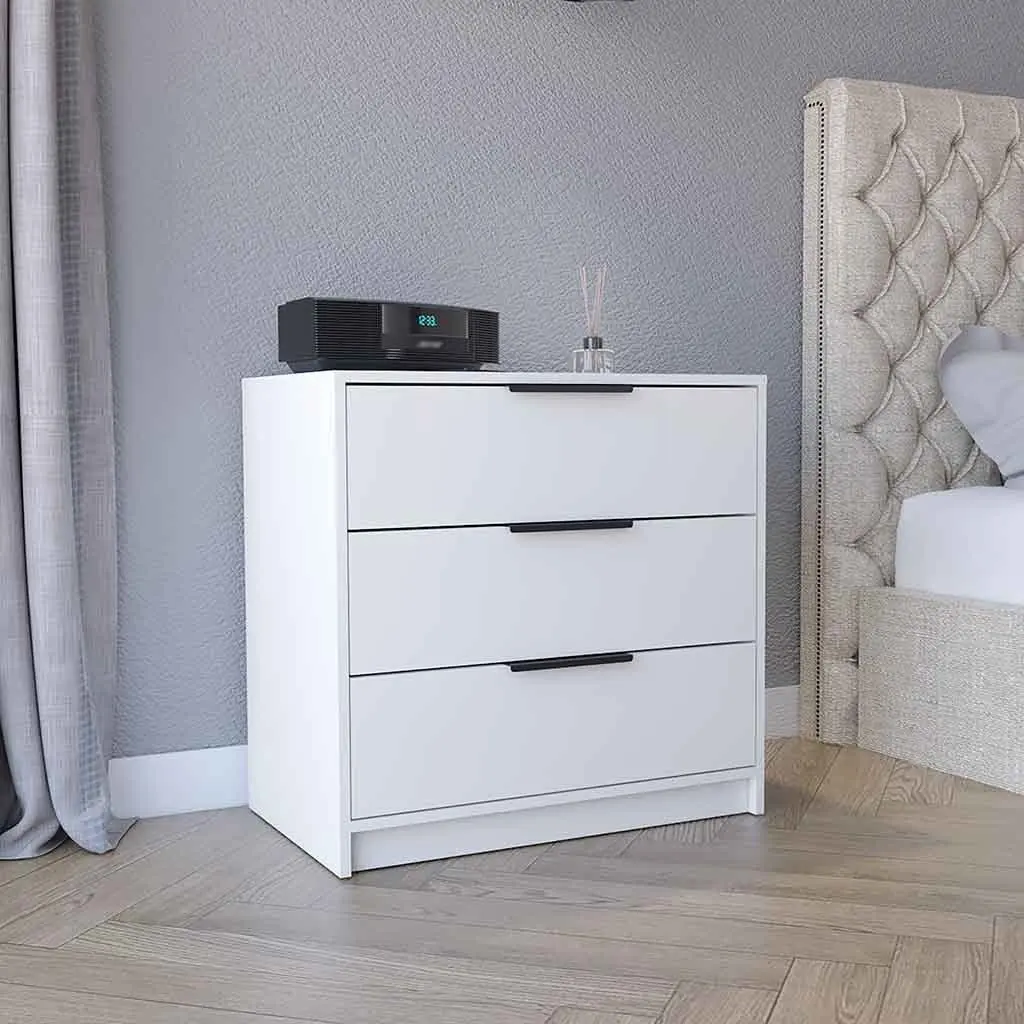 Kaia 3 Drawers Dresser High-quality Top White Bedroom Modern Particle Board rta mubles colombia