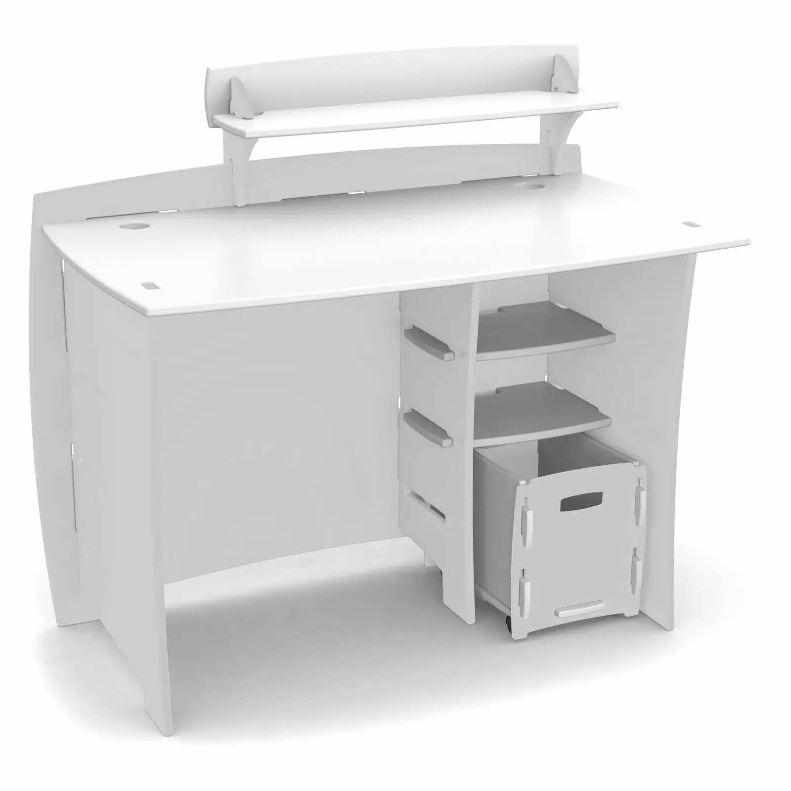 Legare 43 Inch Classic White Kids Desk File Cart Children's Room