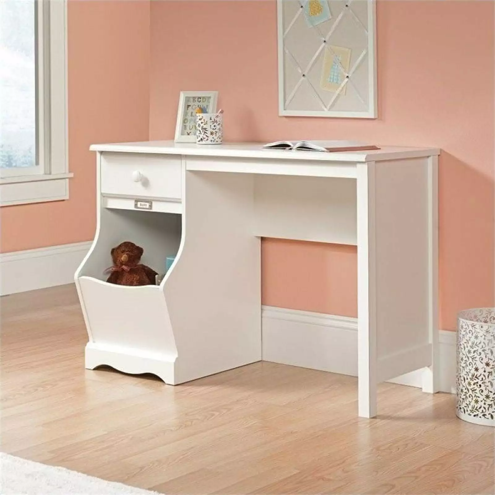 Pemberly Row Kids Desk Soft White - Children's Study and Writing Desk