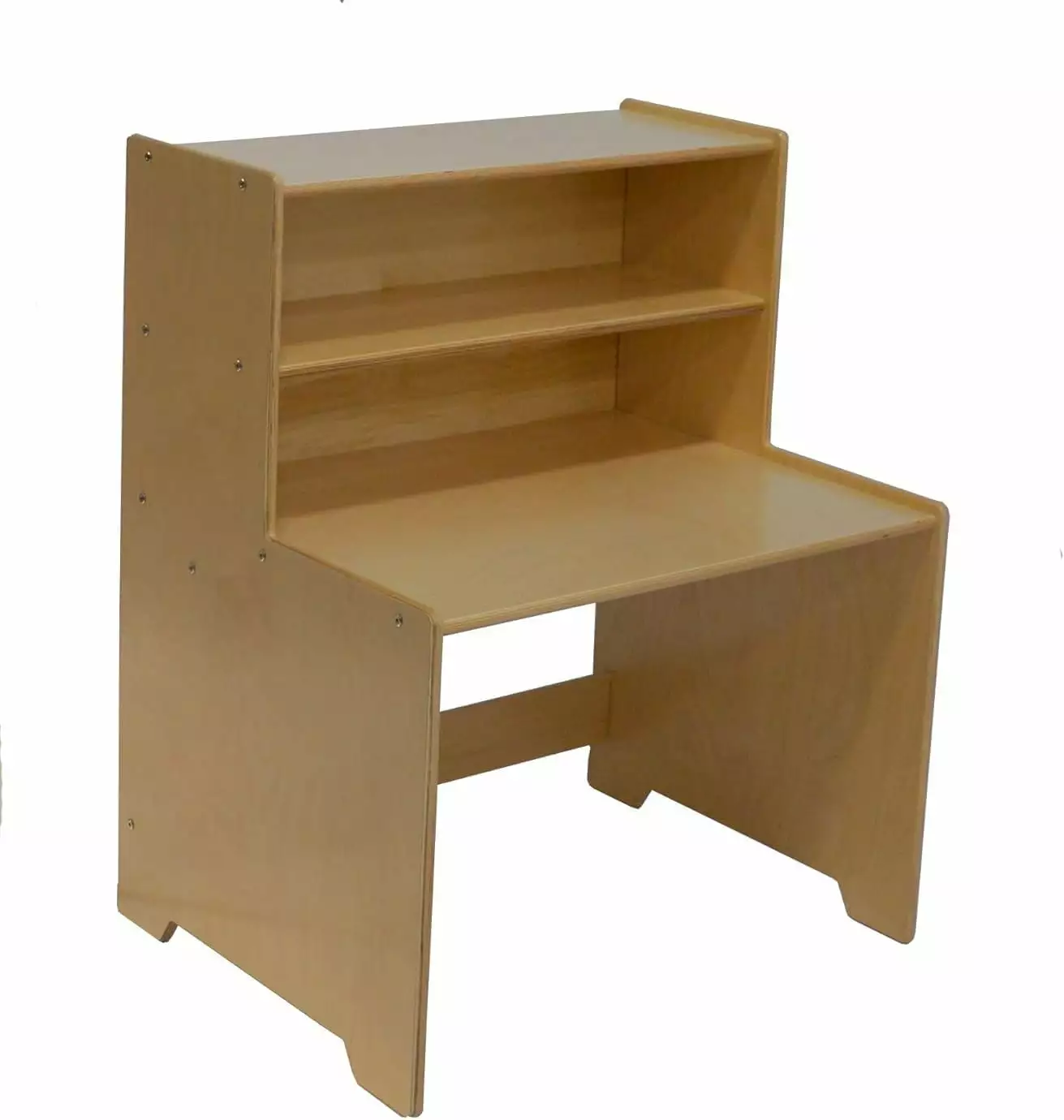 RRI Goods Kids Writing Desk Hutch - Natural Wood Computer Table Children's Room