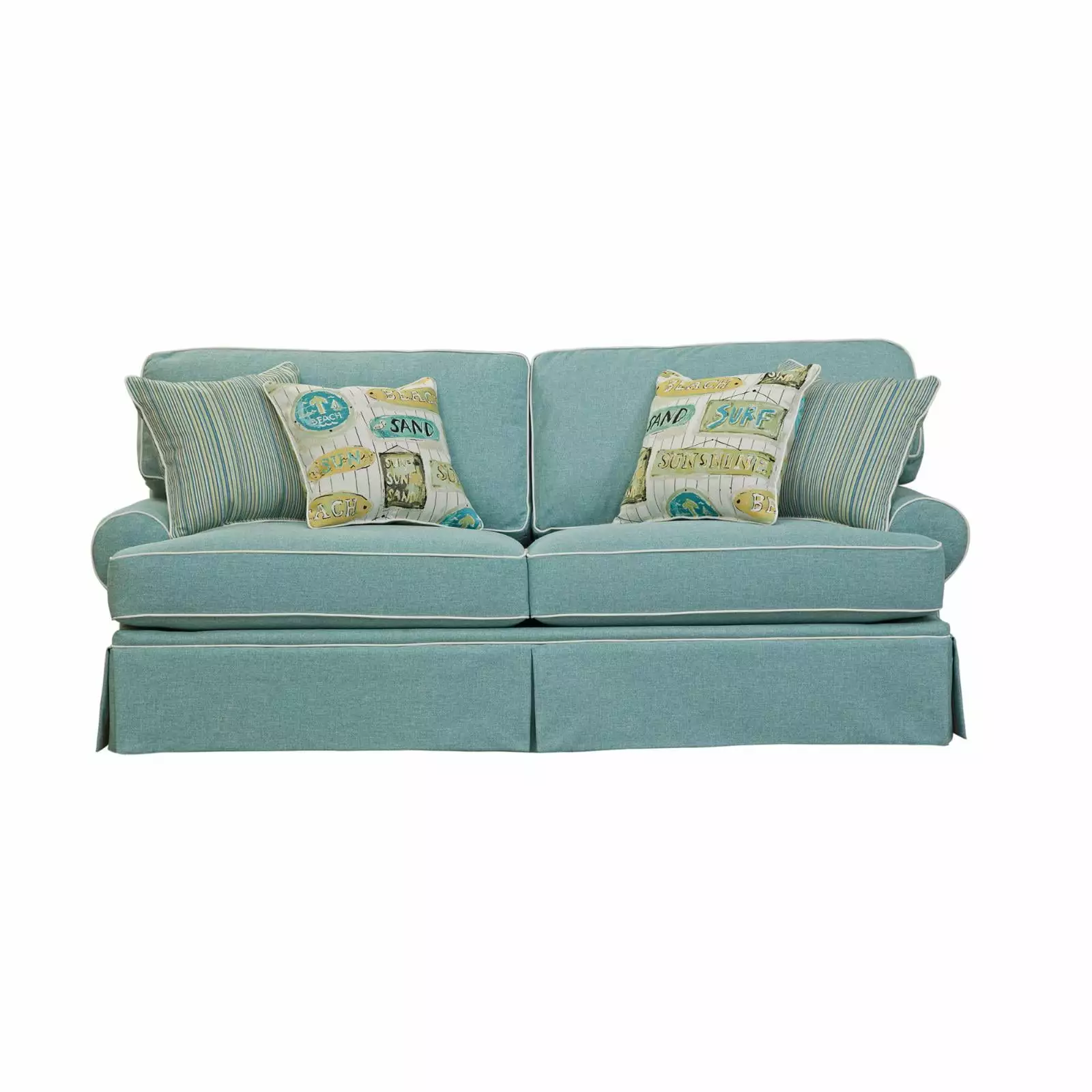 American Furniture Classics Coastal Aqua Series Sofa Blue Living Room Couch