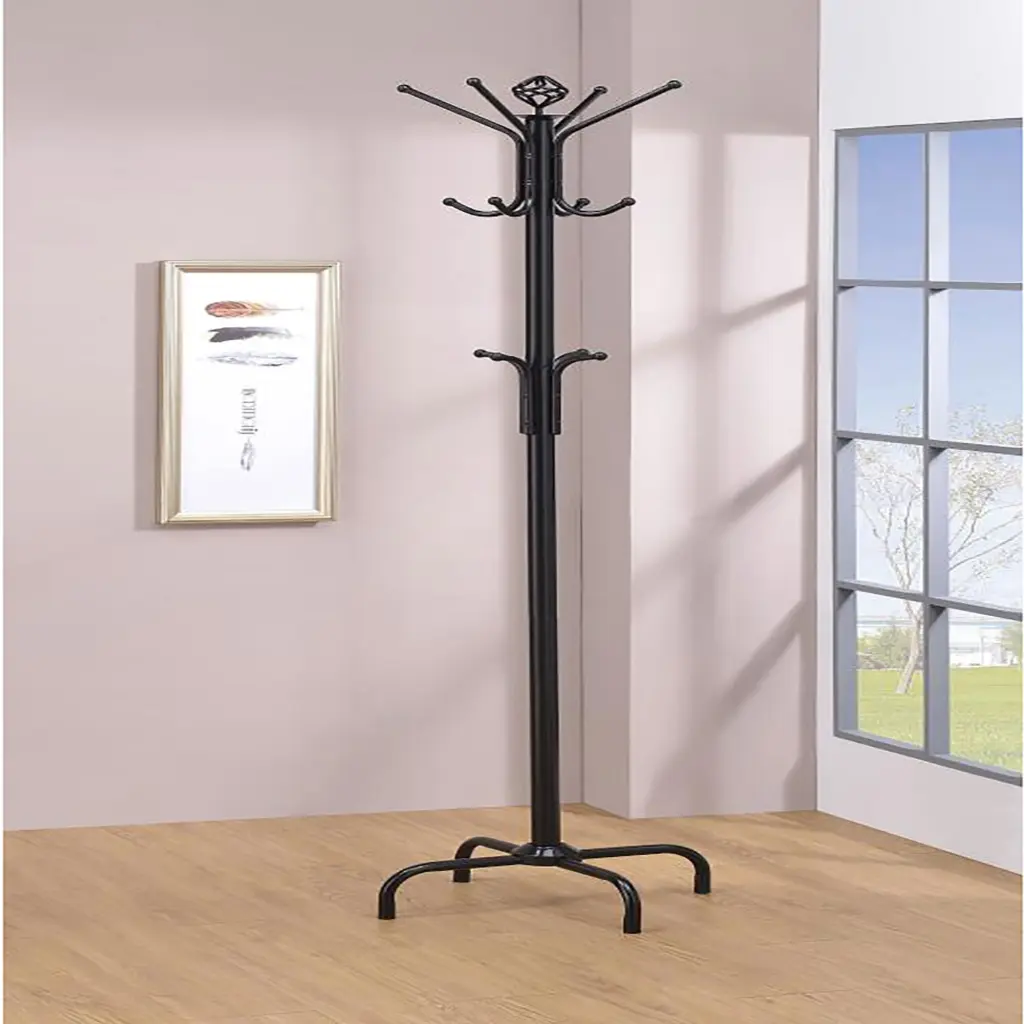 Black Metal Coat Rack Primary Living Space Traditional Entryway Organizer furniture max