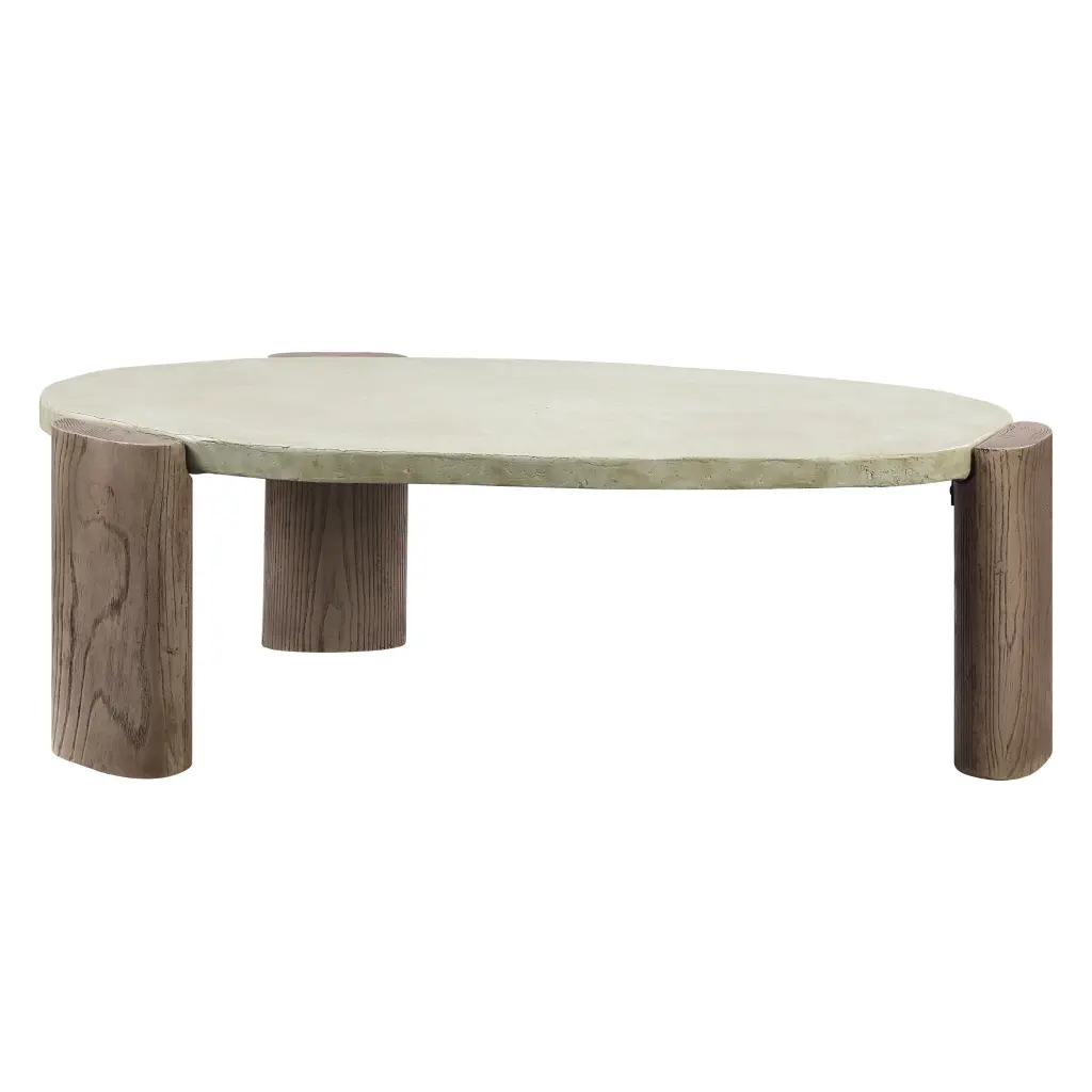 Jacinda Coffee Table Weathered Gray and Oak Finish acme onsite store
