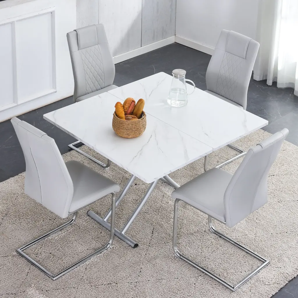 Modern Minimalist 0.8 Inch White Lifting Platform Multifunctional Table droom w-1151