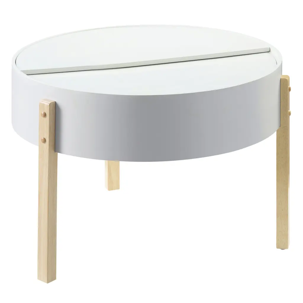 White And Natural Coffee Table Hidden Storage Living Room Furniture furniture max