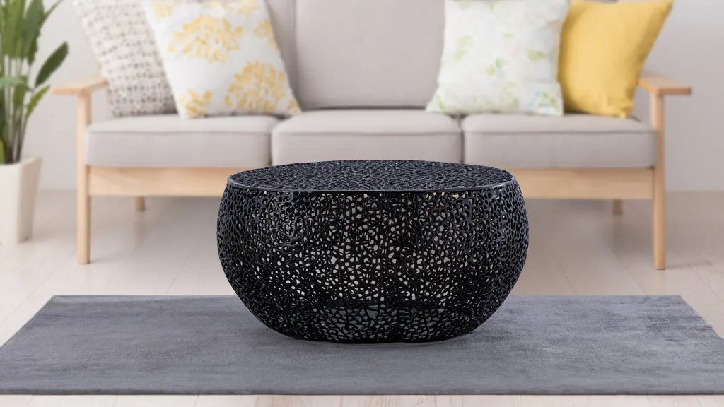 T3502 32 Inch Round Coffee Table Black Contemporary Living Space galaxy home furnishings