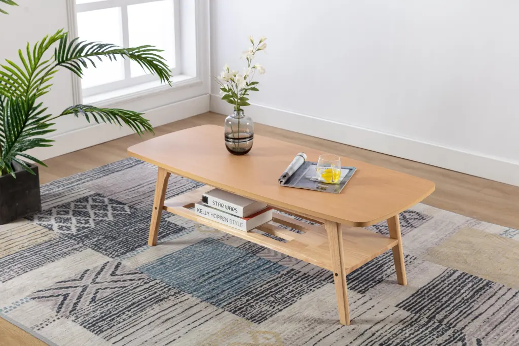 Bahamas 47 Inch Natural Light Oak Coffee Table Natural Wood lilola home