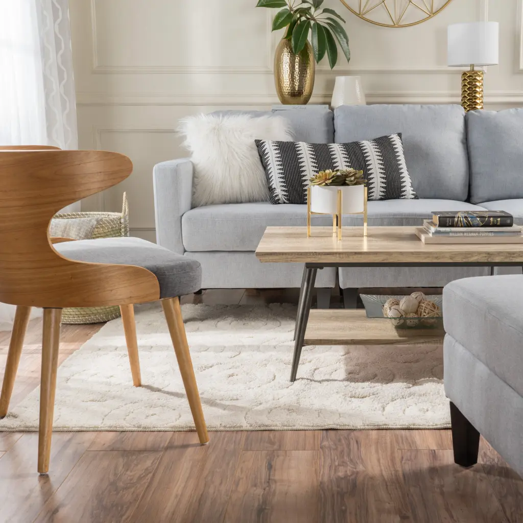 Coffee Table Grey MDF Modern Living Room Table nh-home living