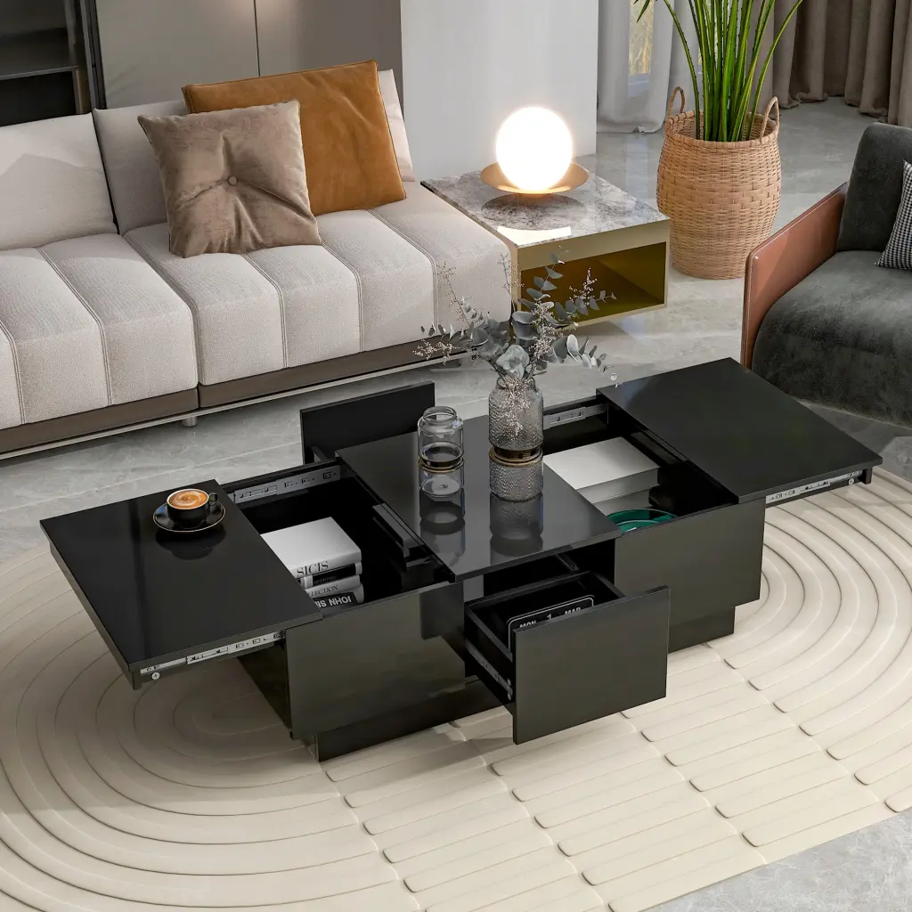Coffee Table 2 Large Hidden Storage Compartment Extendable Cocktail Table on-trend
