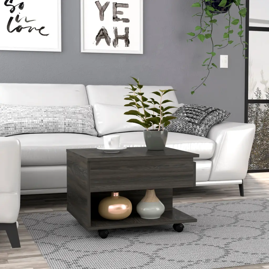Luanda Lift Top Coffee Table Casters Espresso Brown Living Room rta mubles colombia