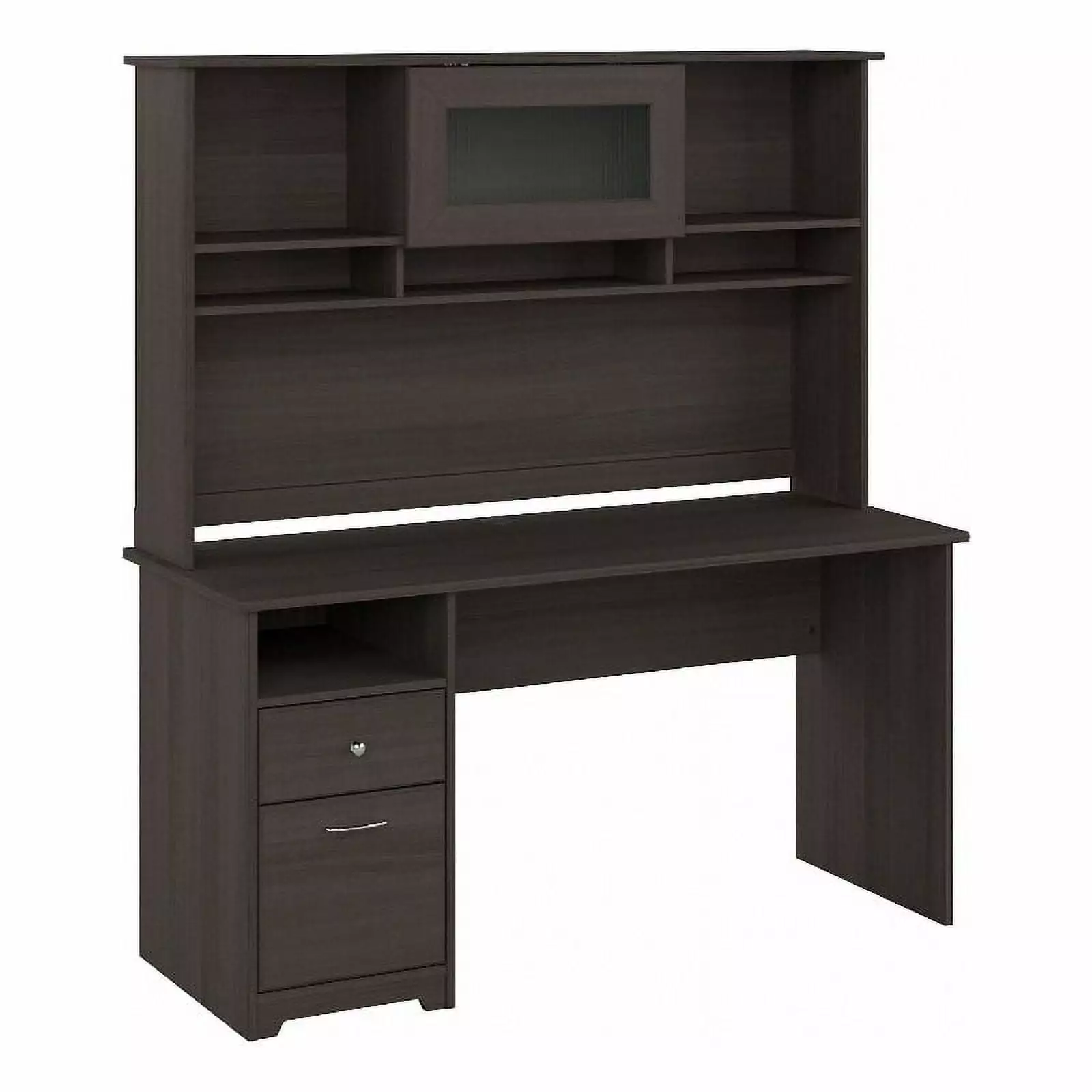 UrbanPro 60W Computer Desk Hutch Heather Gray - Engineered Wood - Contemporary Style