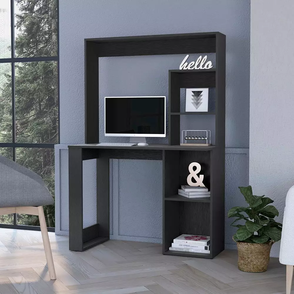 DeeHome Carroll Computer Desk Hutch and Storage Shelves