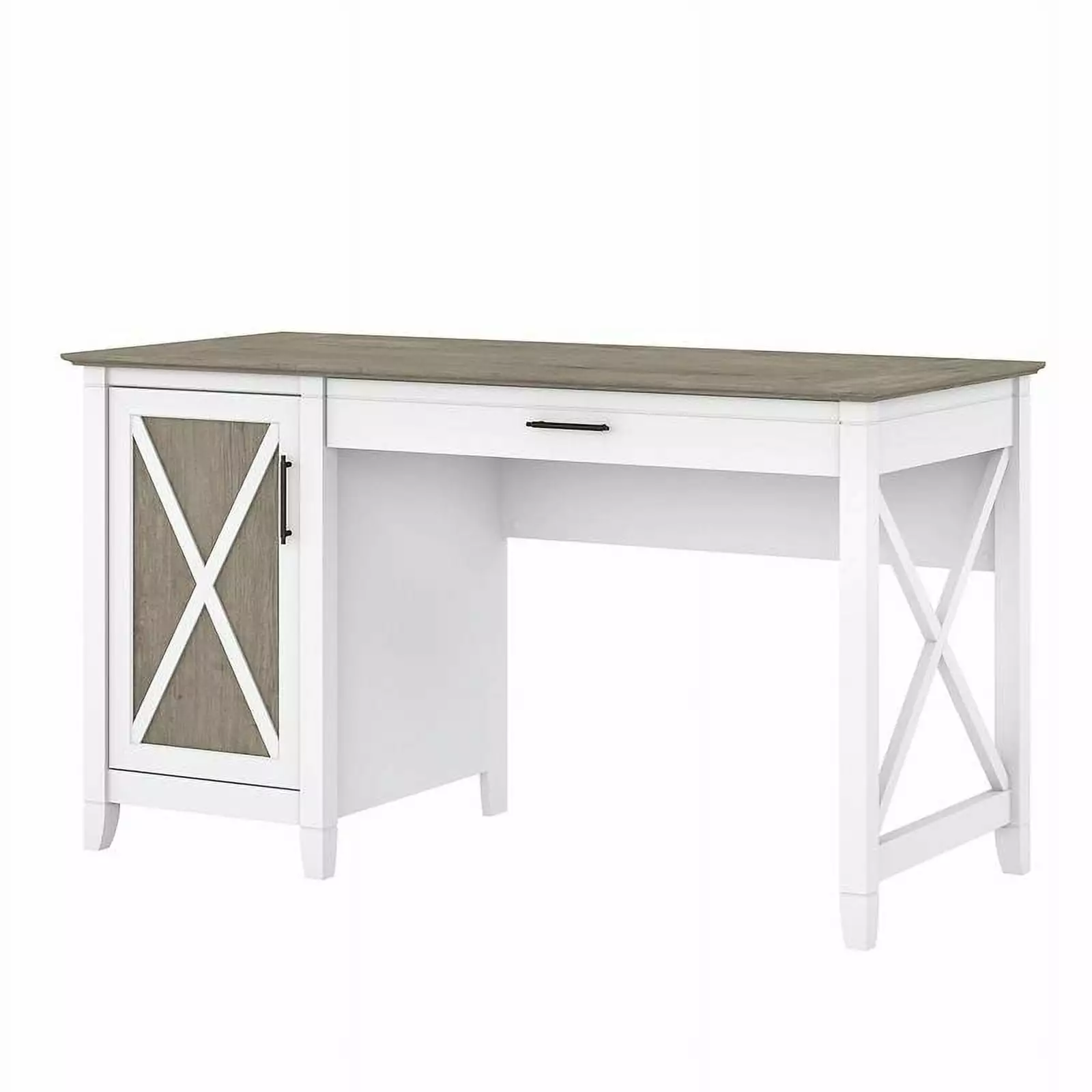 Pemberly Row Contemporary Gray Wood Computer Desk Storage
