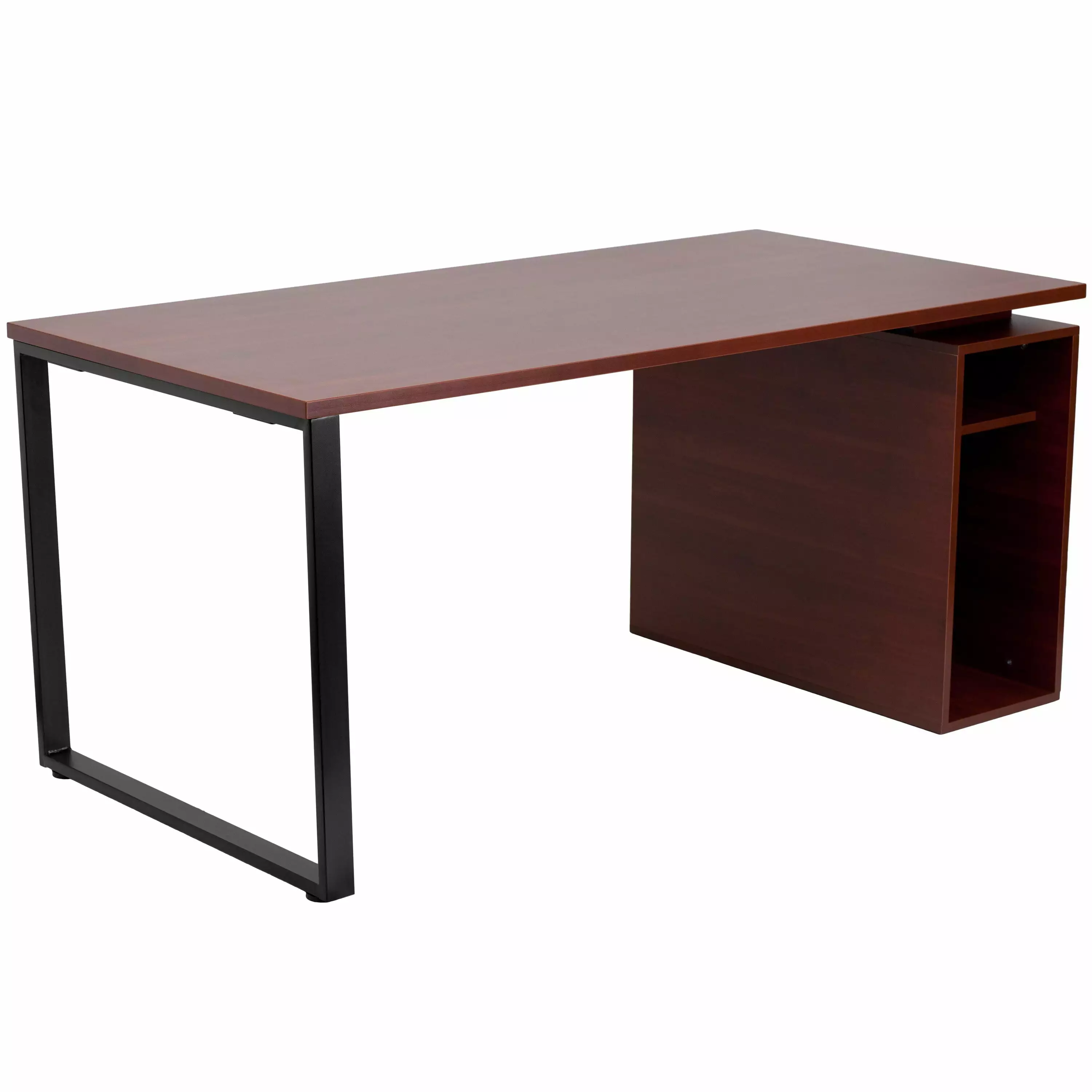Line Furniture Heila Mahogany Computer Desk Open Storage Pedestal Classic Office Desk