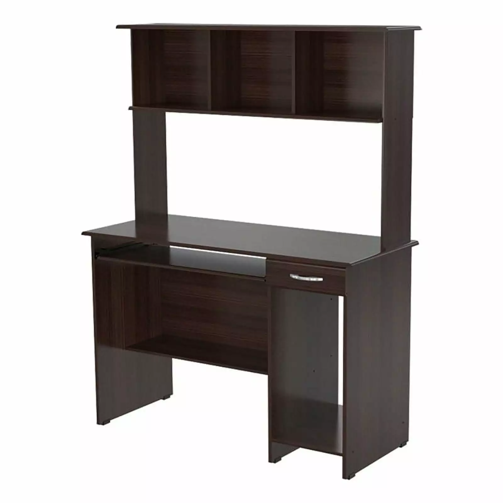 Allora Contemporary Wood Computer Desk Hutch Espresso Finish