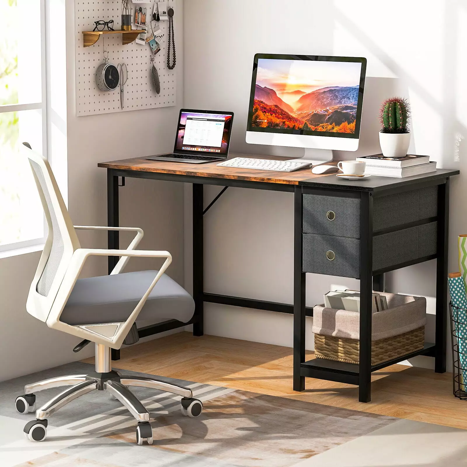 Amijoy 48 Inch Home Office Desk Storage and Headphone Hook