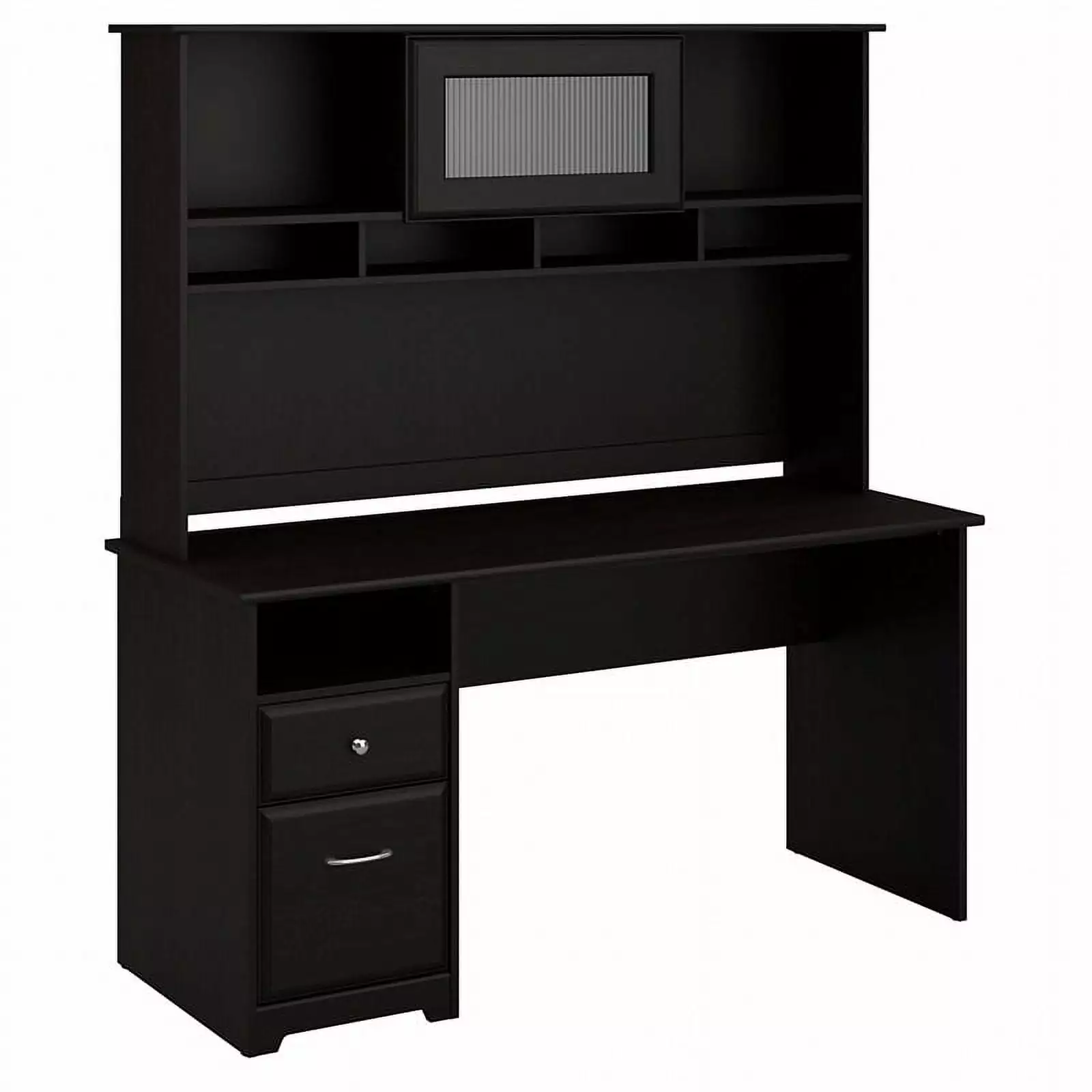 Atlin Designs 60W Computer Desk Hutch Espresso Oak - Home Office Desk Storage