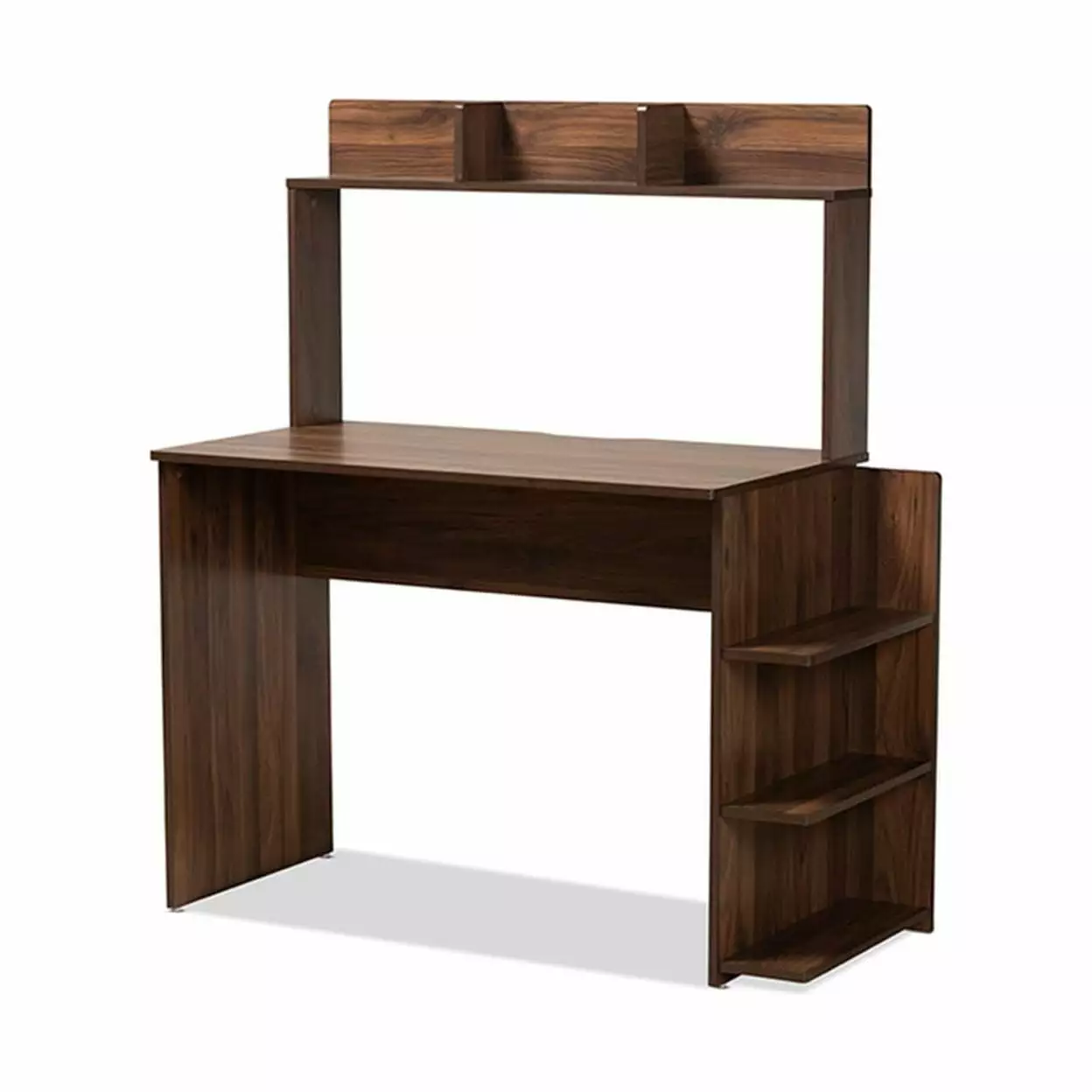Baxton Studio Garnet Walnut Brown Finished Wood Desk Shelves