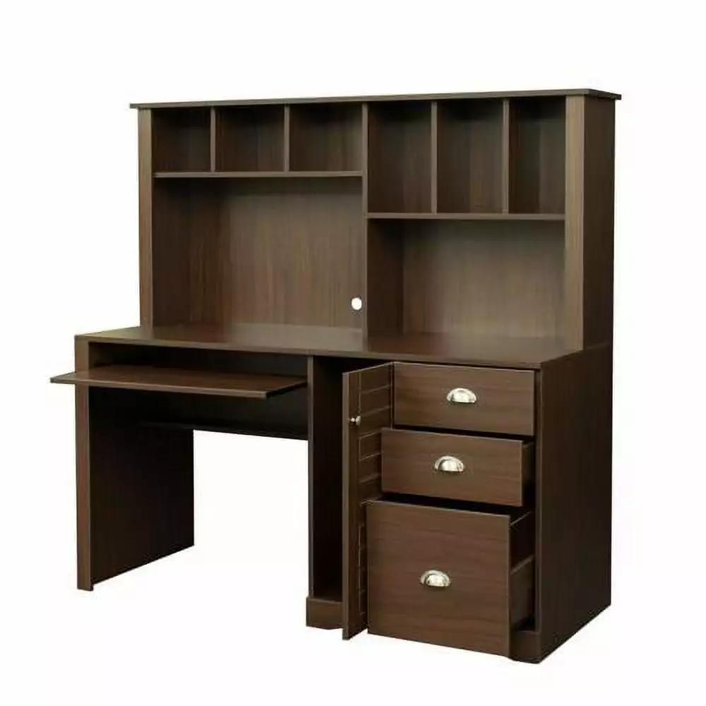 BaytoCare Walnut Home Office Computer Desk Hutch