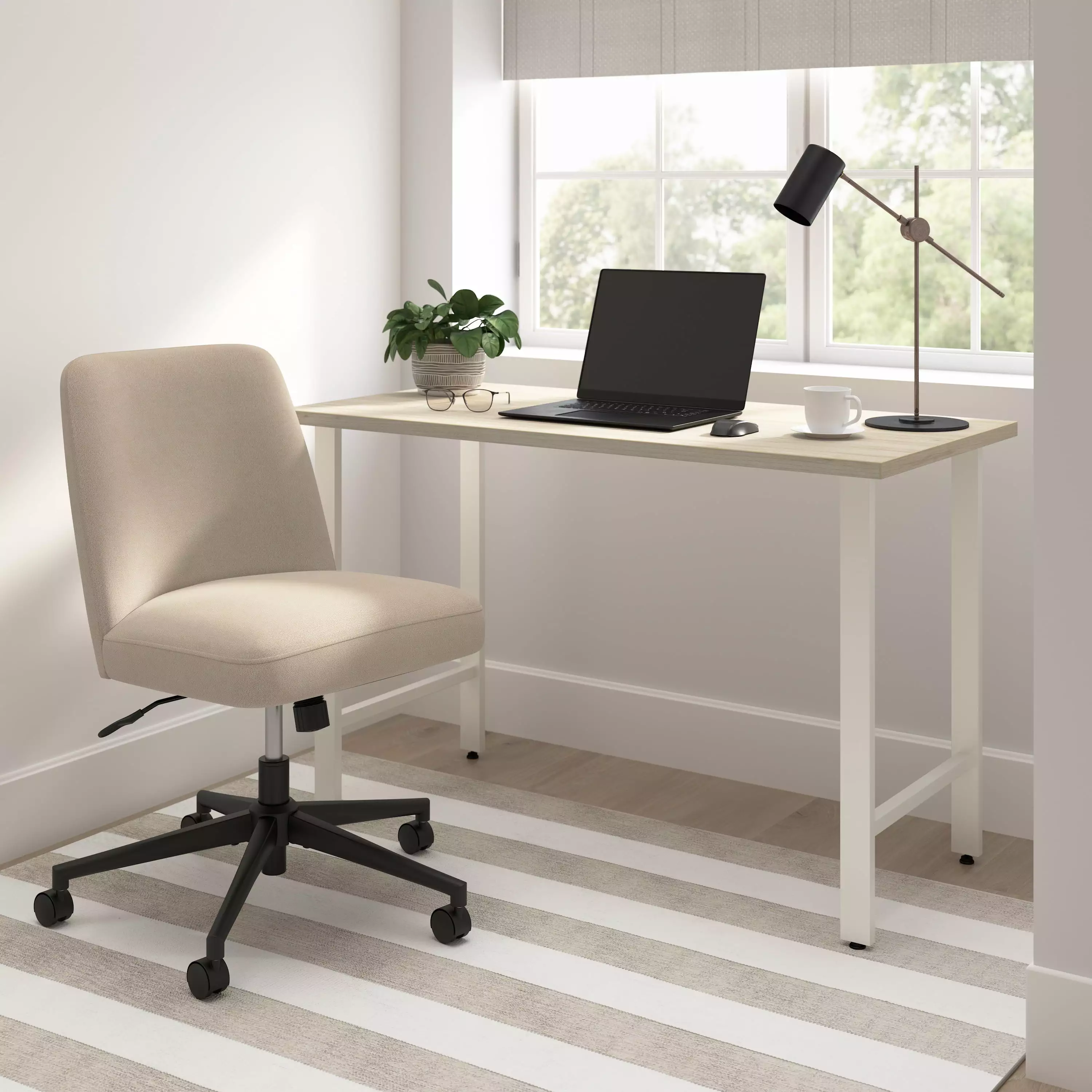Bush Furniture Hustle 48W Computer Desk and Chair Set Natural Elm BBF