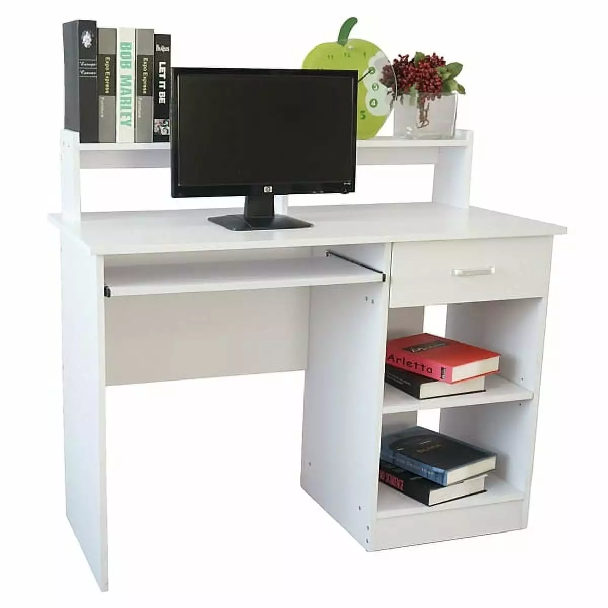 Bornmio Modern White Chipboard Computer Desk E1 15MM