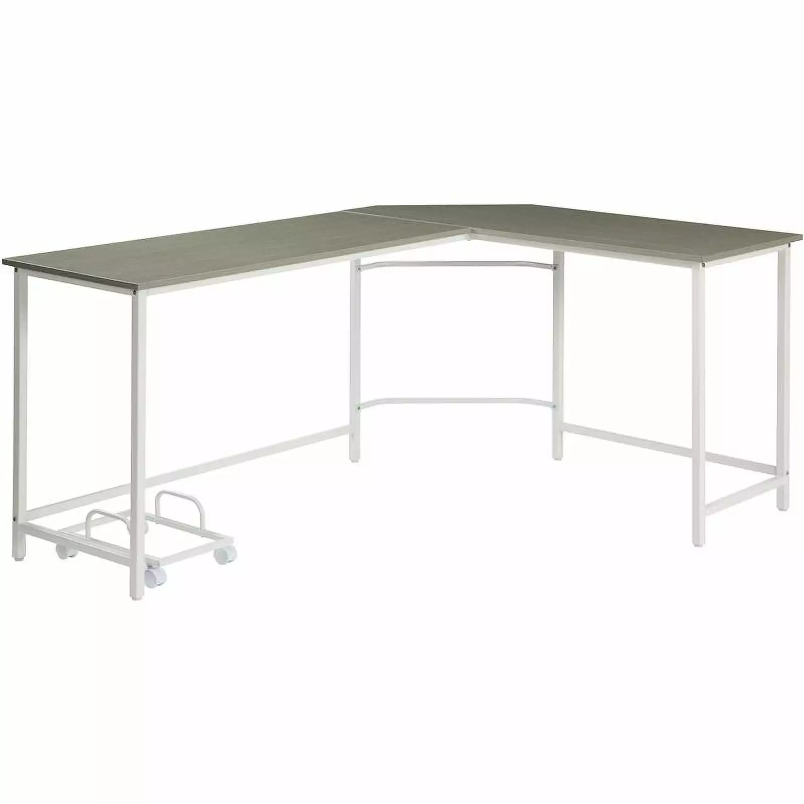 Bowery Hill Contemporary Computer Desk Gray and White Finish Modern Workstation