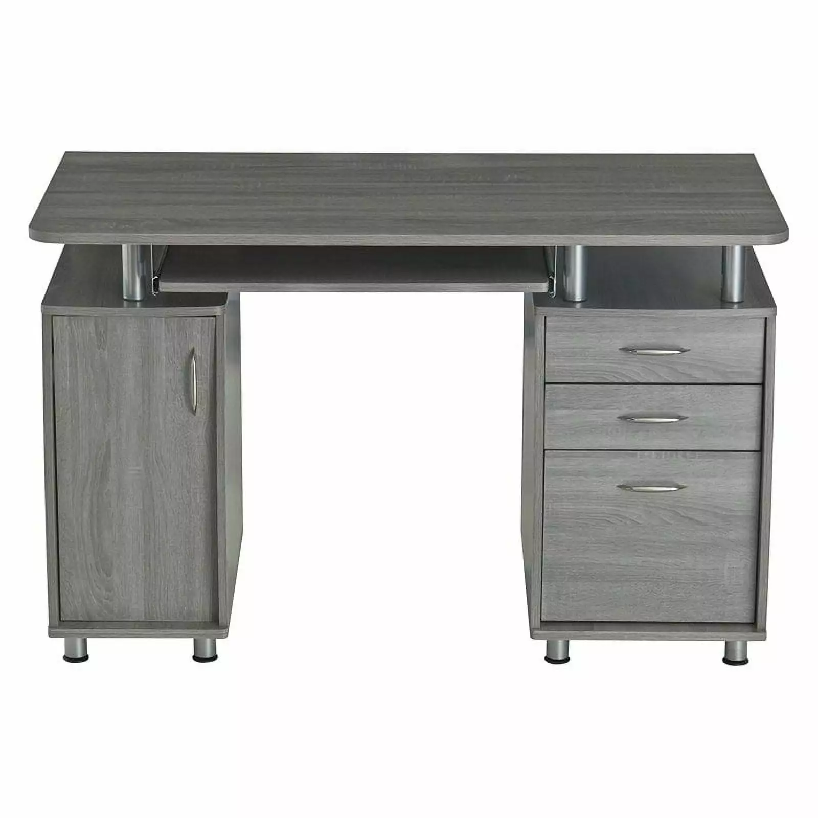 Bowery Hill Gray Modern Industrial Small Computer Desk