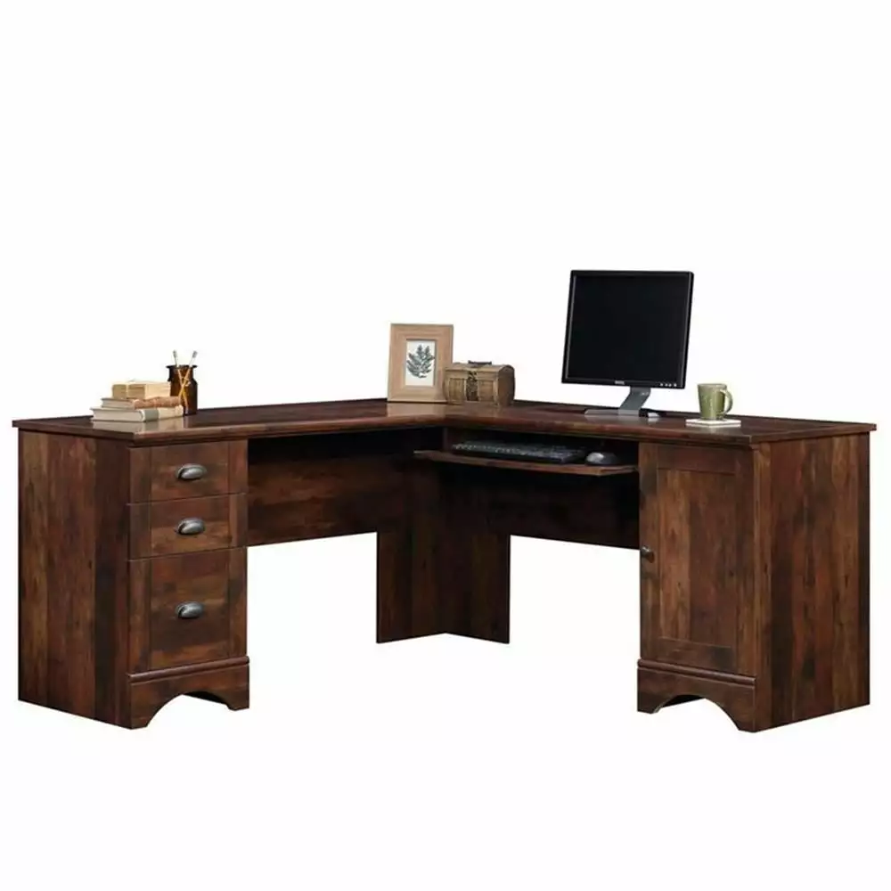 Bowery Hill Traditional Engineered Wood Computer Desk Curado Cherry