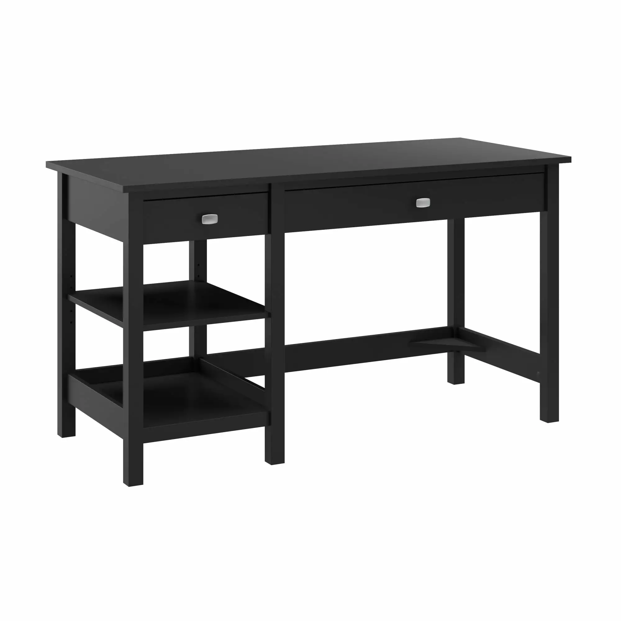Bush Furniture Broadview 54W Computer Desk Shelves Classic Black