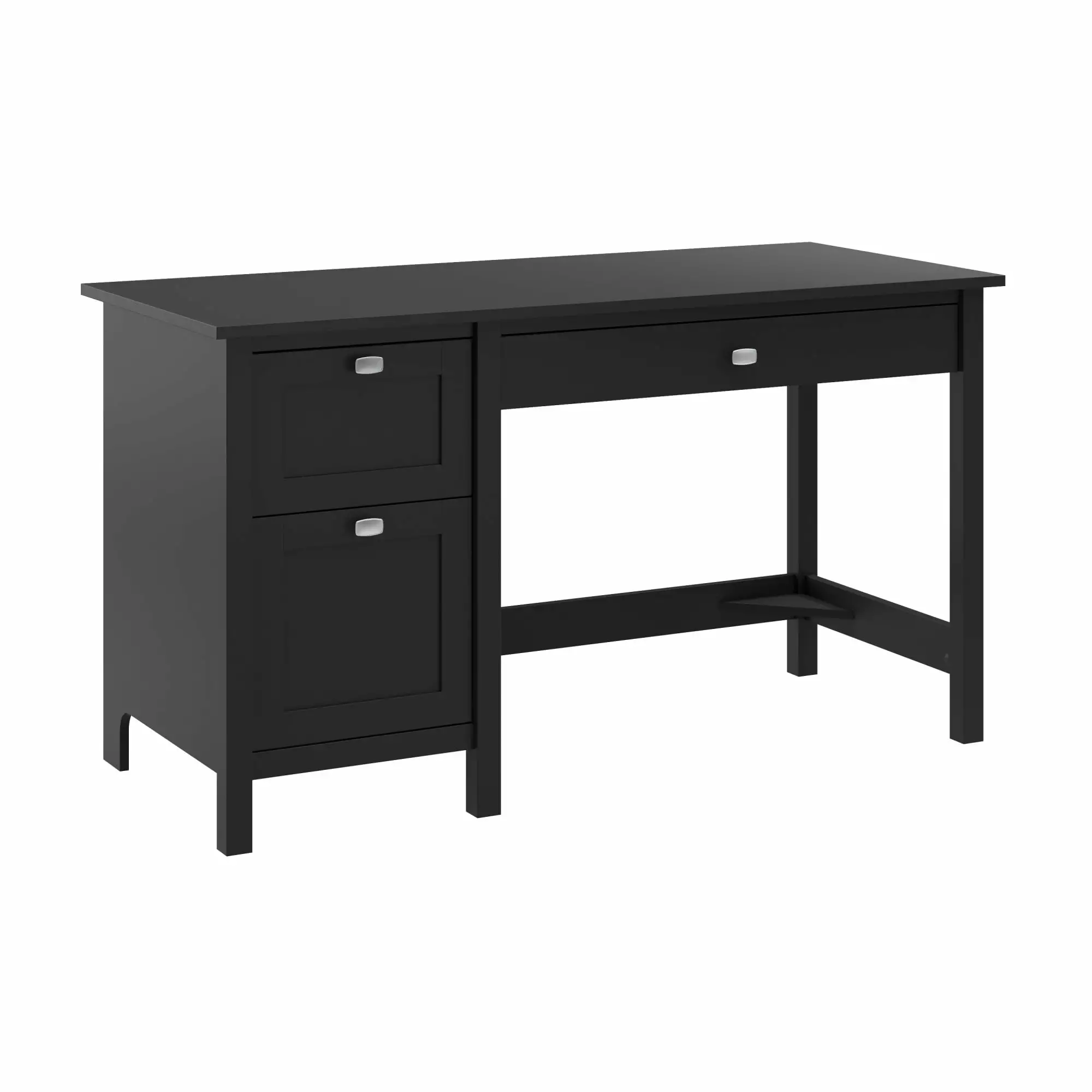 Bush Furniture Broadview 54W Computer Desk Drawers Classic Black Home Office Desk