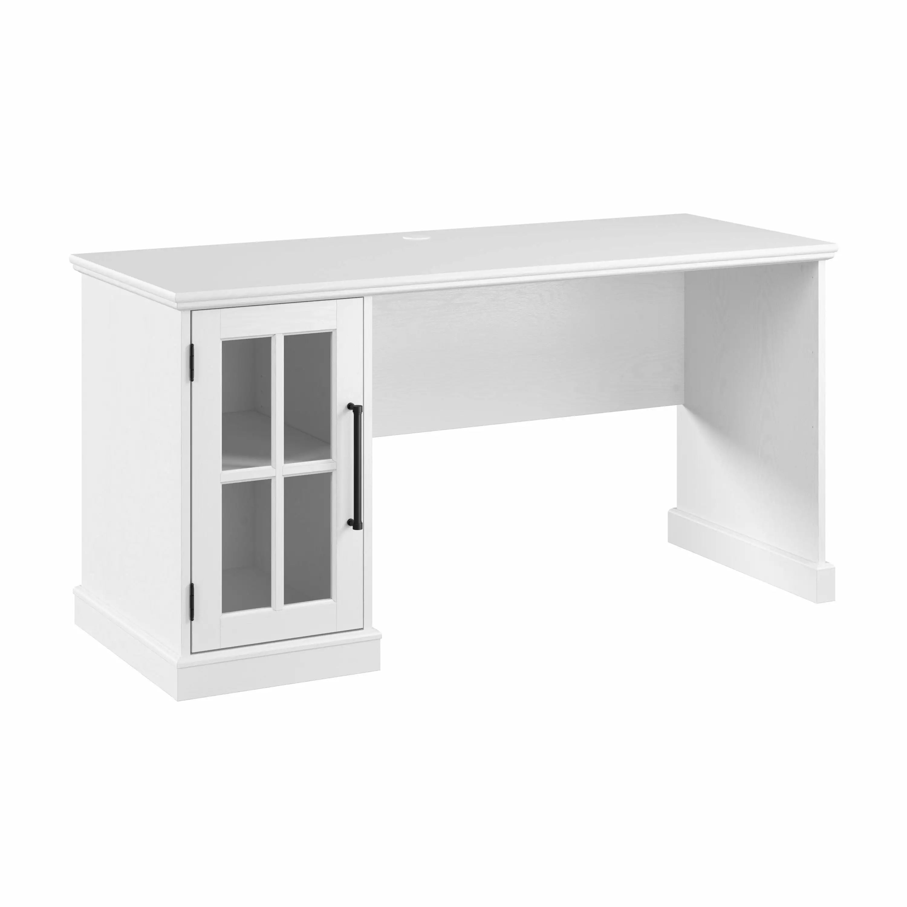 Bush Furniture Westbrook 60W Ash White Computer Desk Storage Cabinet