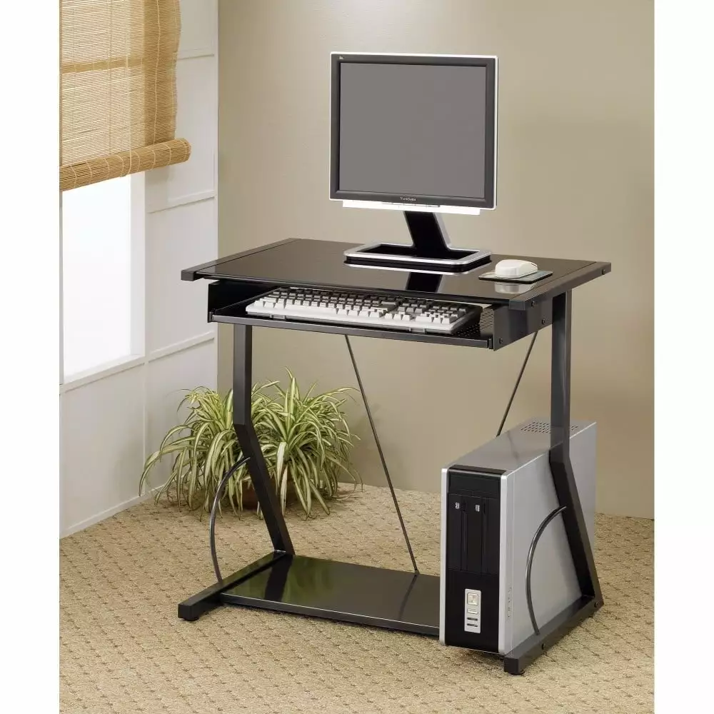 Coaster Alastair Contemporary Black Metal Computer Desk Keyboard Tray Coaster Company