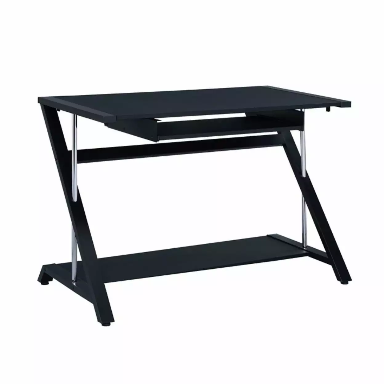Mallet Computer Desk Bottom Shelf Black Home Office Workstation Coaster Company