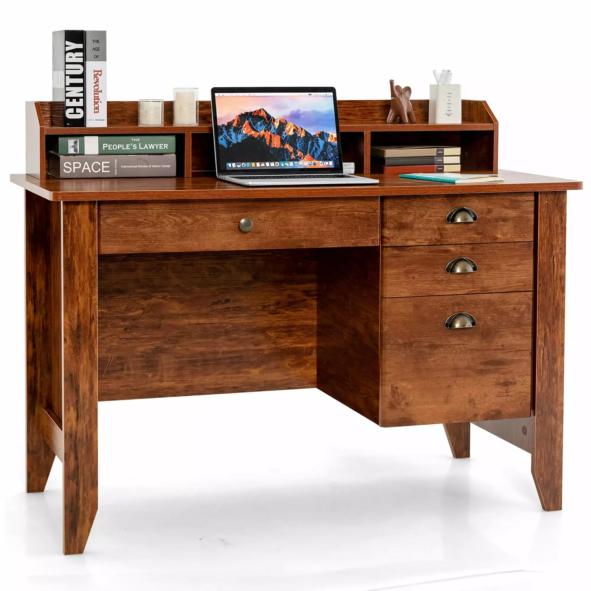 Costway Computer Desk PC Laptop Writing Table Workstation Student Study Furniture Rustic