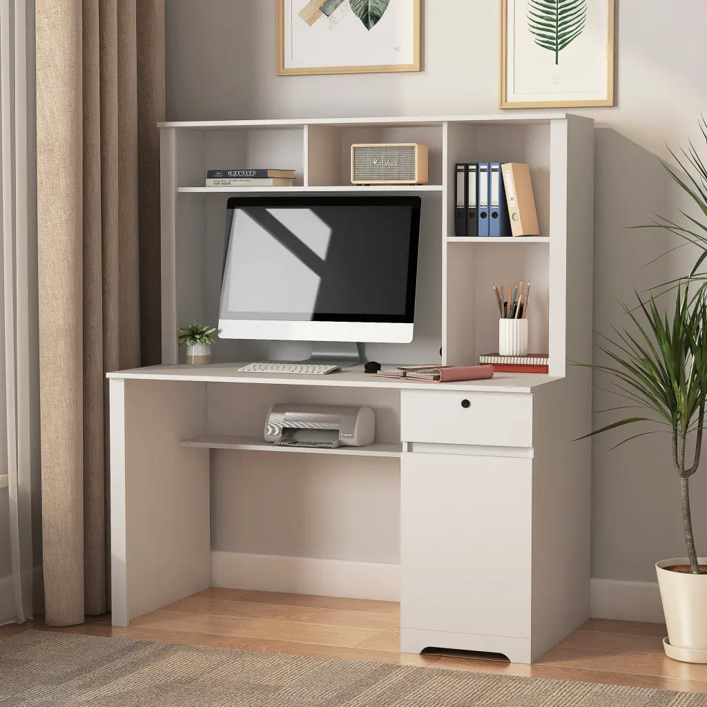 Computer Desk Hutch & Bookshelf Wood Executive Desk Teens And Students dasenwood