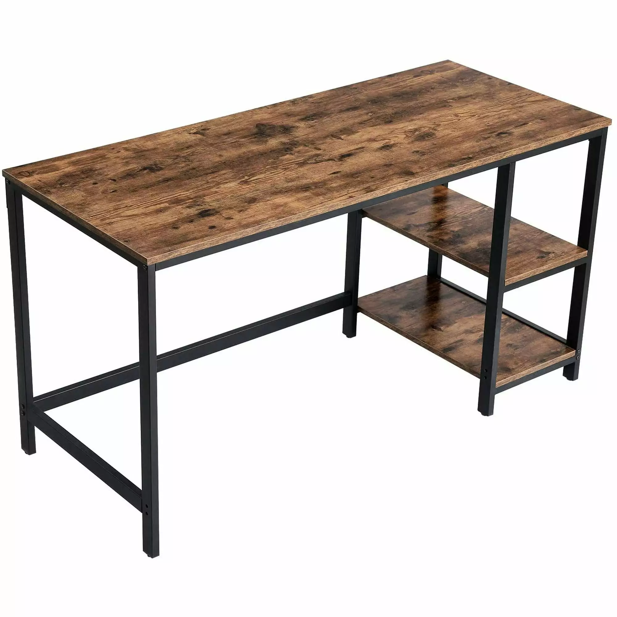 Computer Desk Combination Wood Metal Frame Including 2 Shelves Home Office DJ Corp Design