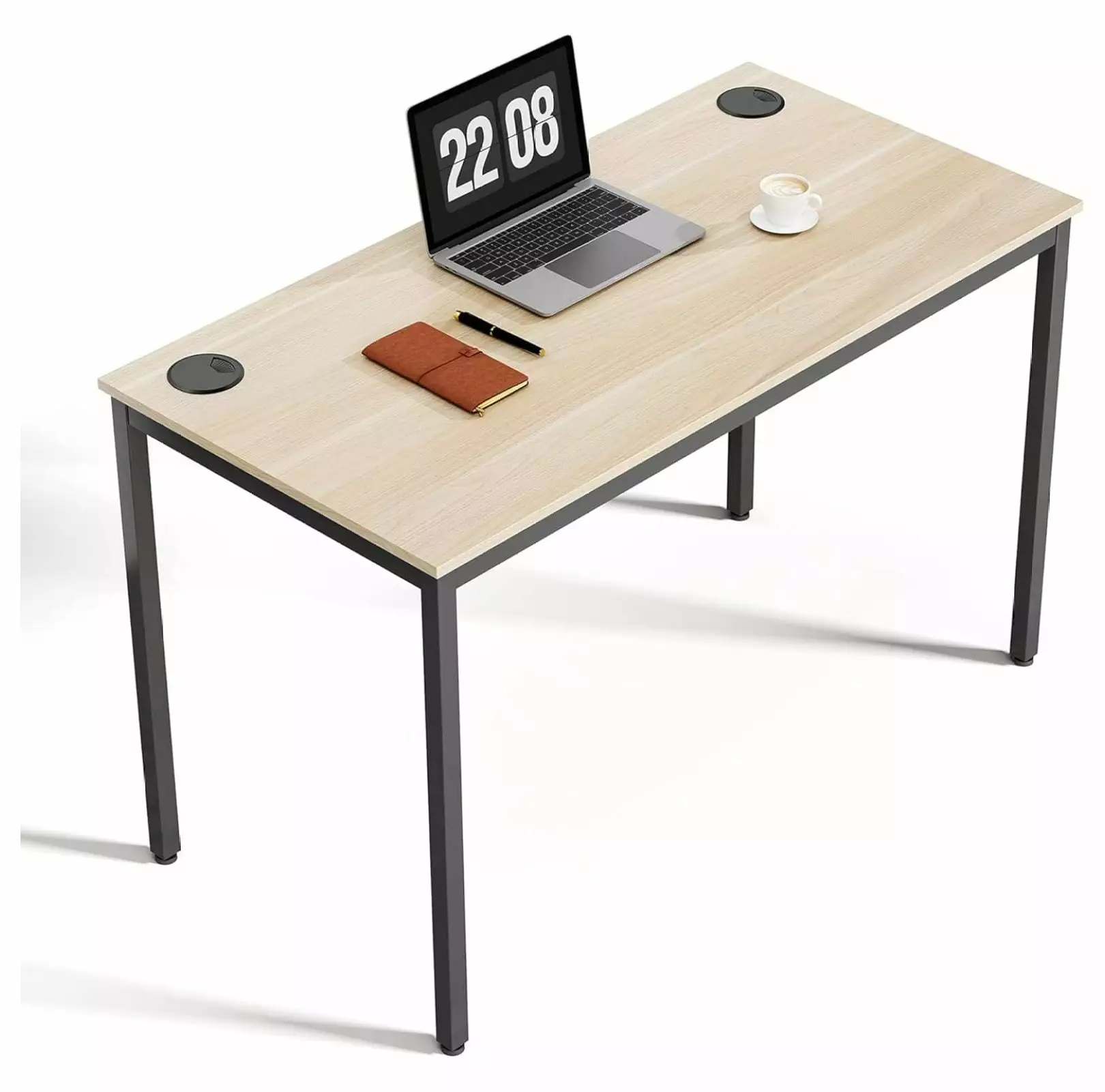 Drevy 47 Inch Walnut Home Office Computer Desk Modern Sturdy Work Study Writing Table
