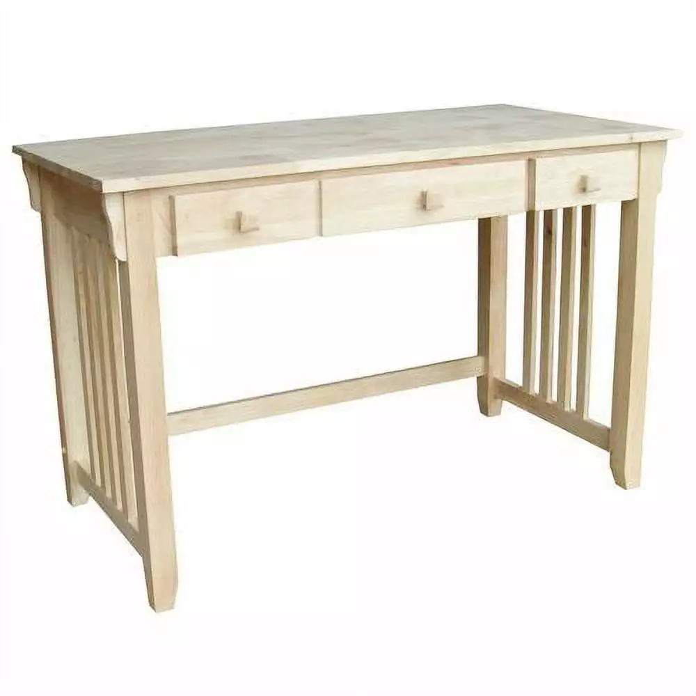 Unfinished Wood Computer Desk Pull-Out Keyboard Tray and Drawer Fast Furnishing