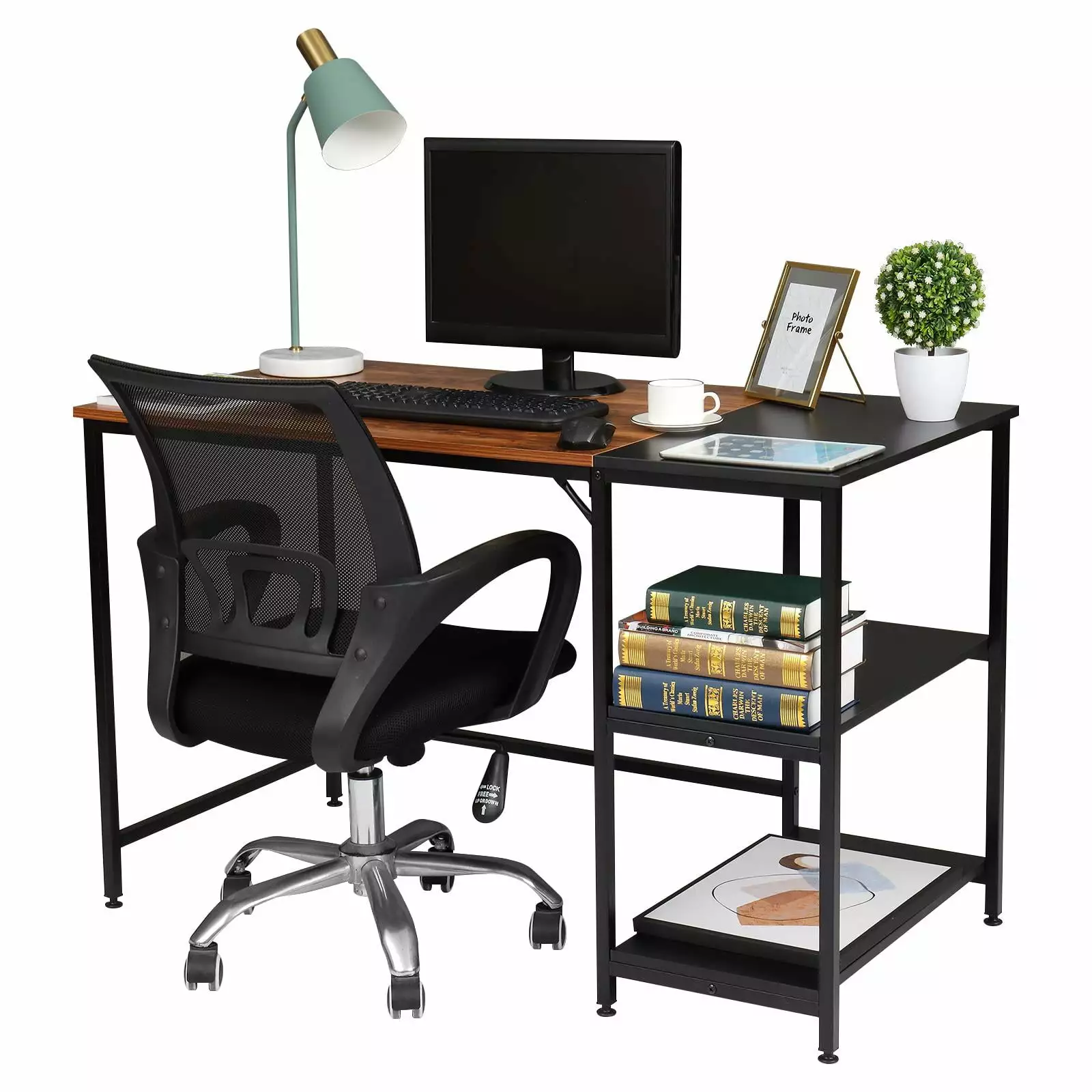 iTopRoad 47 Computer Desk Side Shelves Home Office FCH