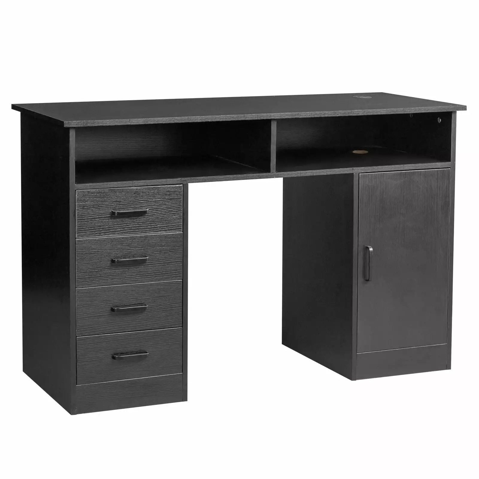 Ktaxon Wood Computer Desk Office Black Laptop PC Work Table Drawer and Keyboard Tray FCH