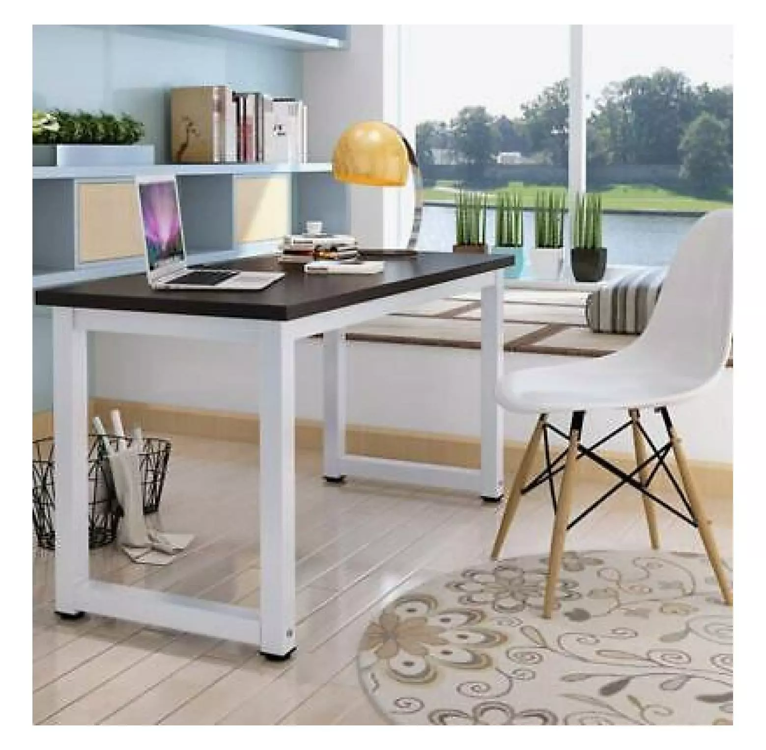 FENG20 Wood Computer Desk PC Laptop Study Table Workstation Home Office 43 Inch