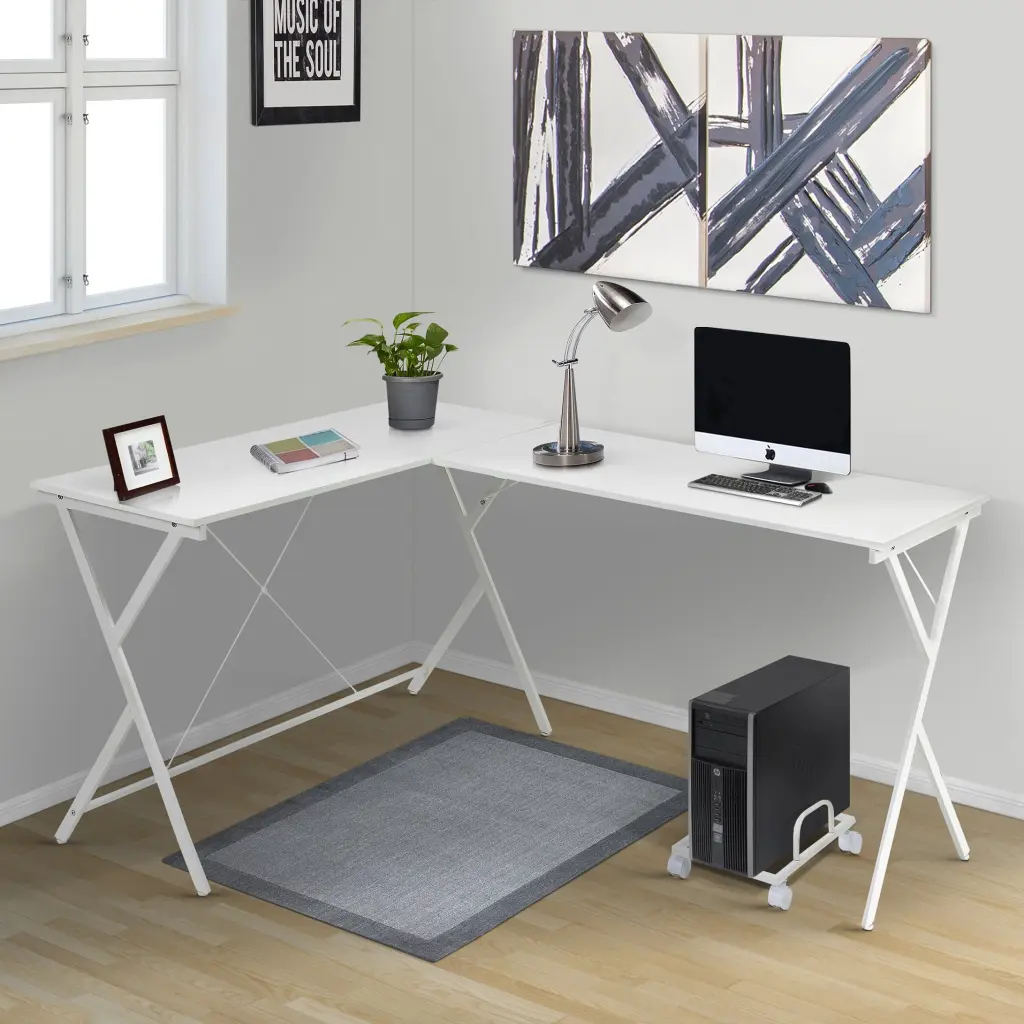 White L Influenced Computer Desk CPU Holder White Computer Desk Office furniture max
