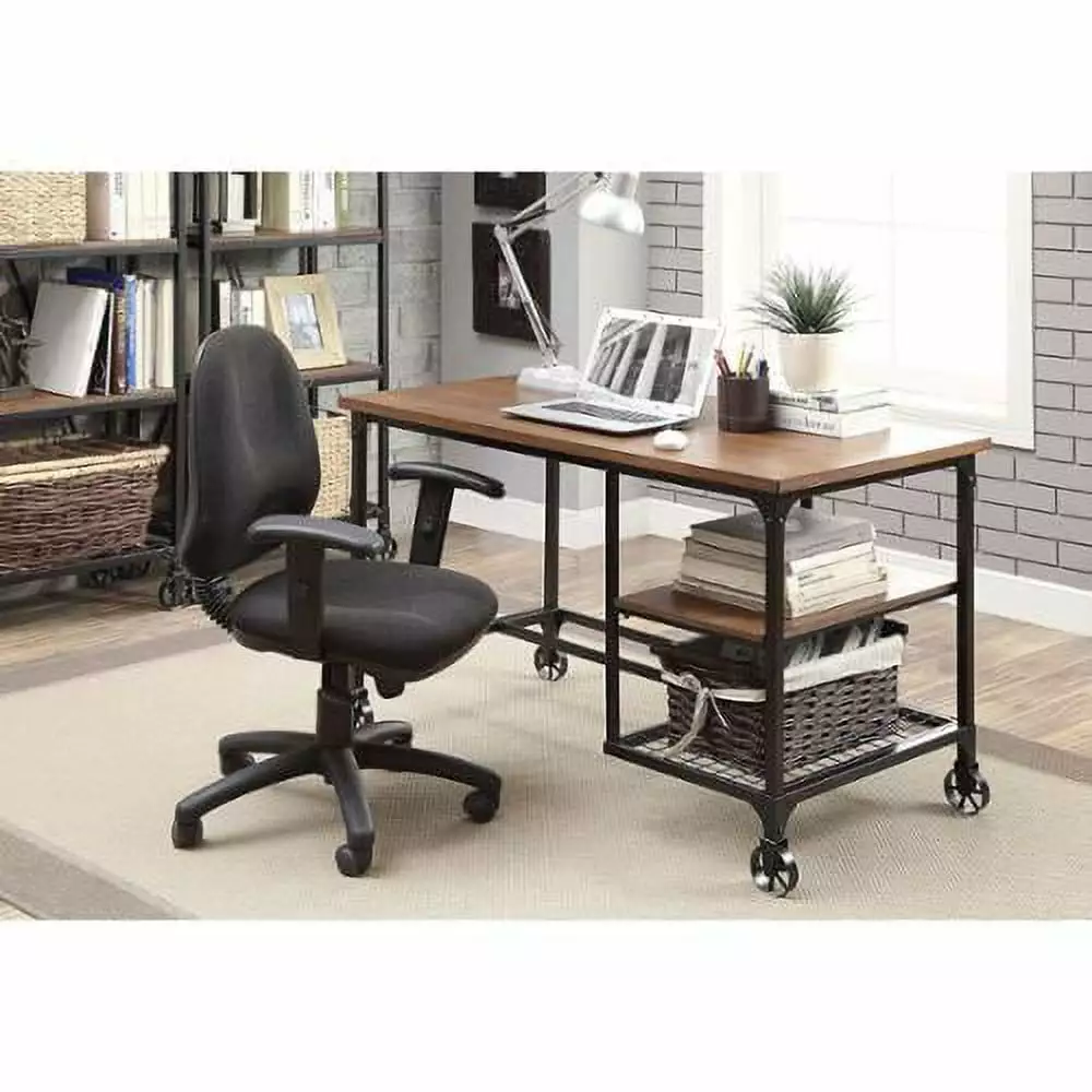Furniture America Ursa Industrial Oak 48-inch Metal Computer Desk