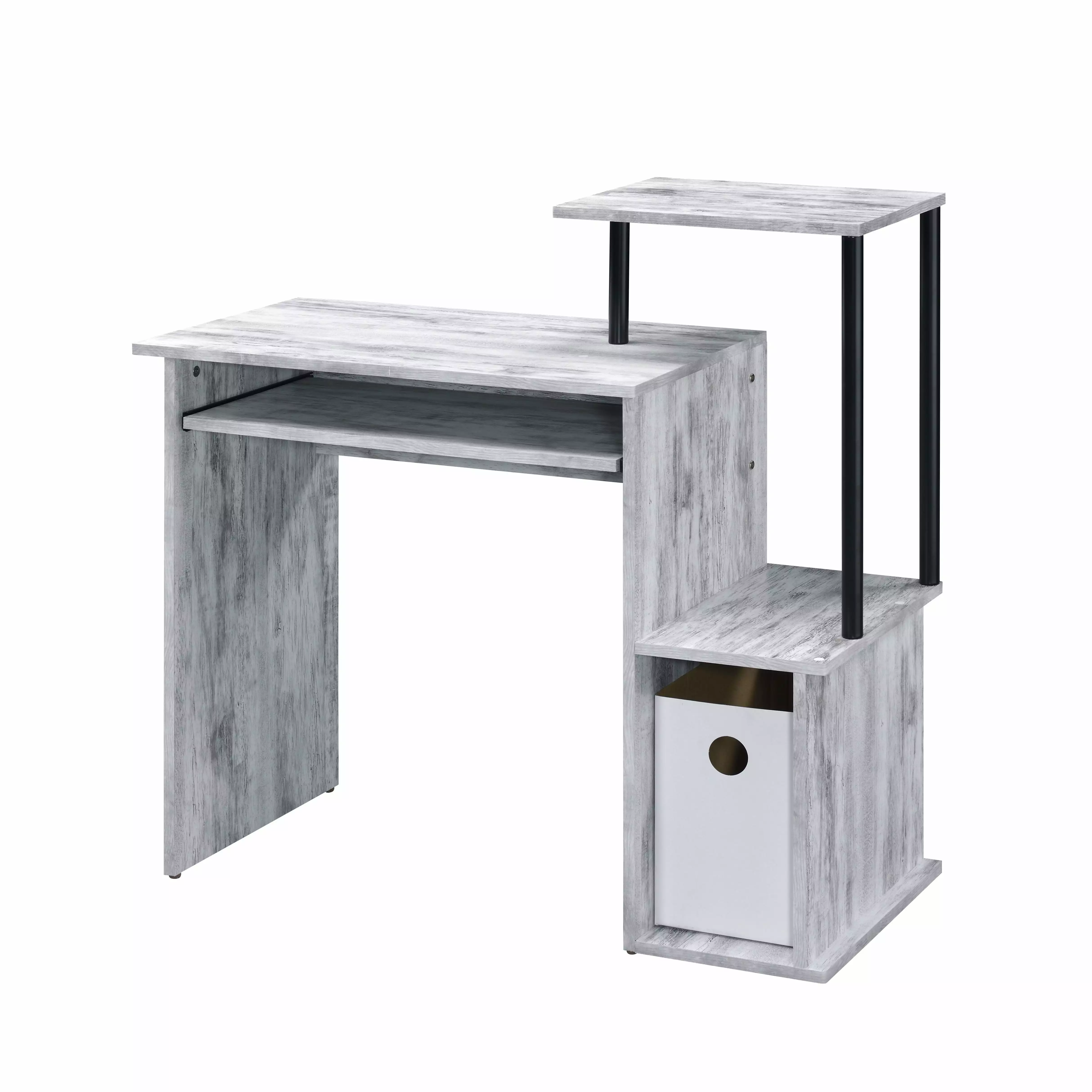 GeeHome Antique White and Black Computer Desk Keyboard Tray