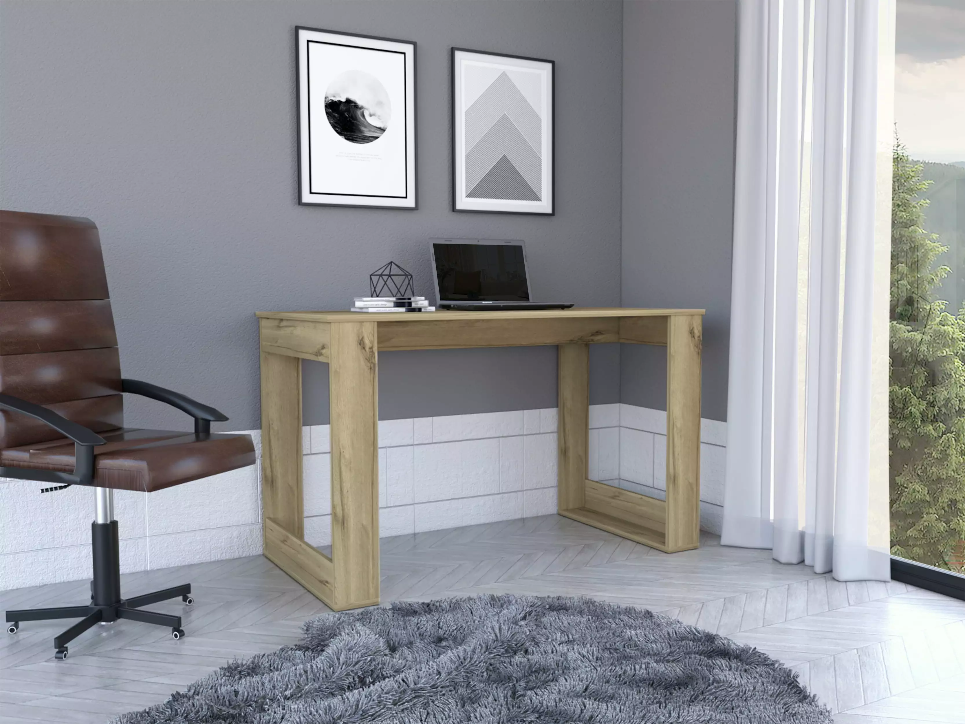 GeeHome Aurora Writing Computer Desk Modern Home Office Workstation