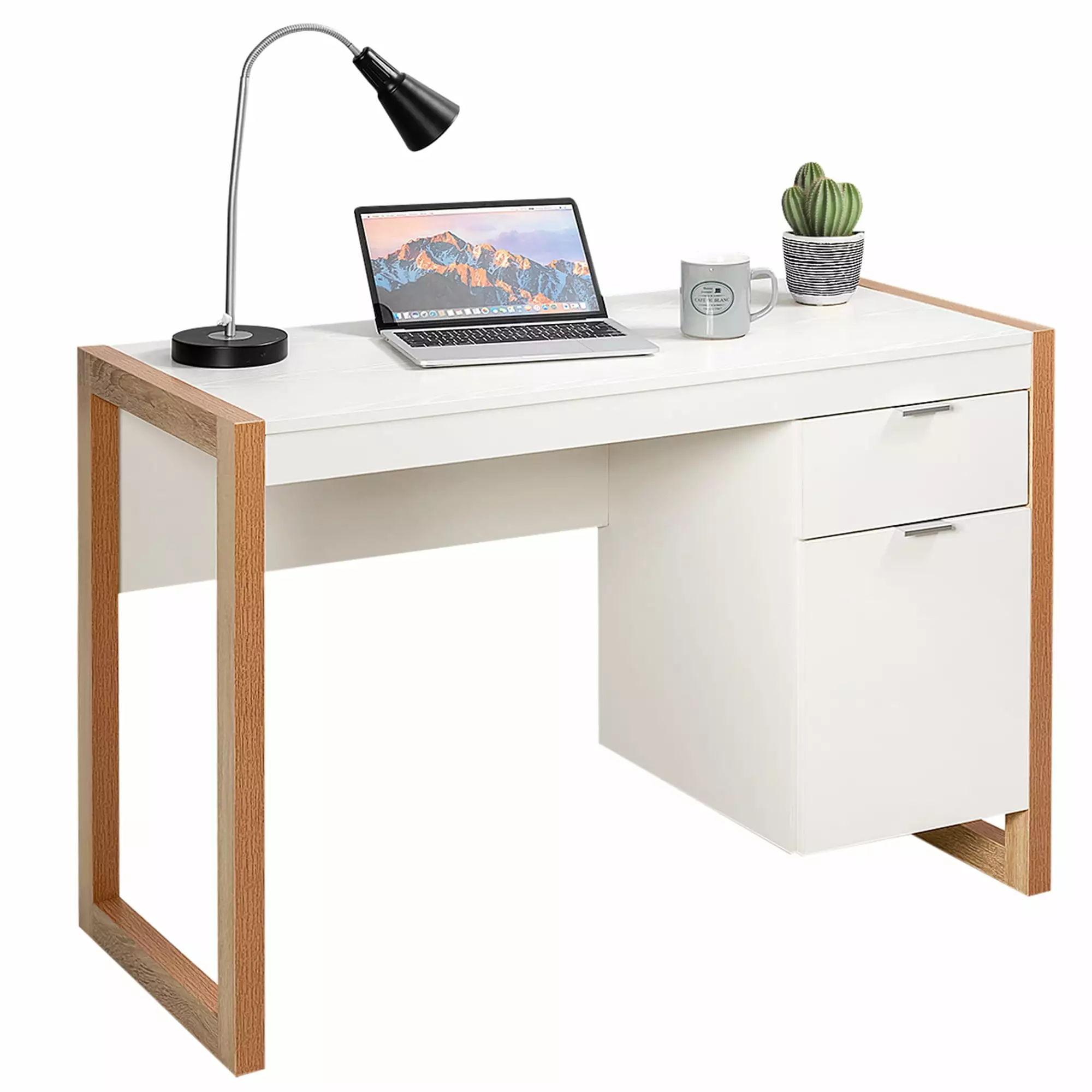 Gymax Modern Computer Desk Storage Cabinet Home Office Workstation