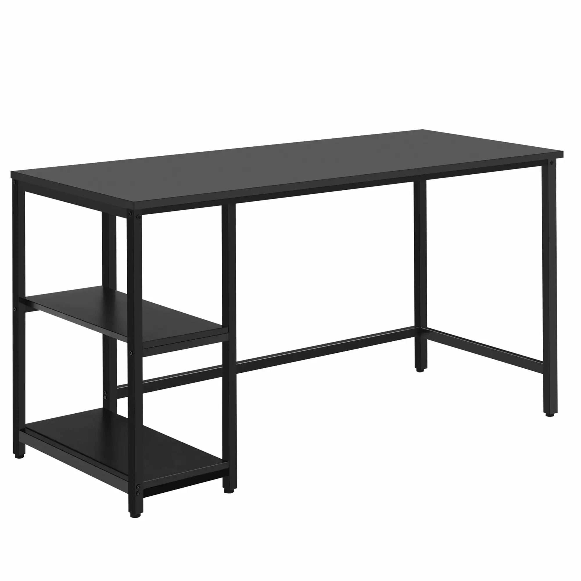 Gymax 55 Office Study Table Computer Desk Workstation Home Adjustable Shelf - Black
