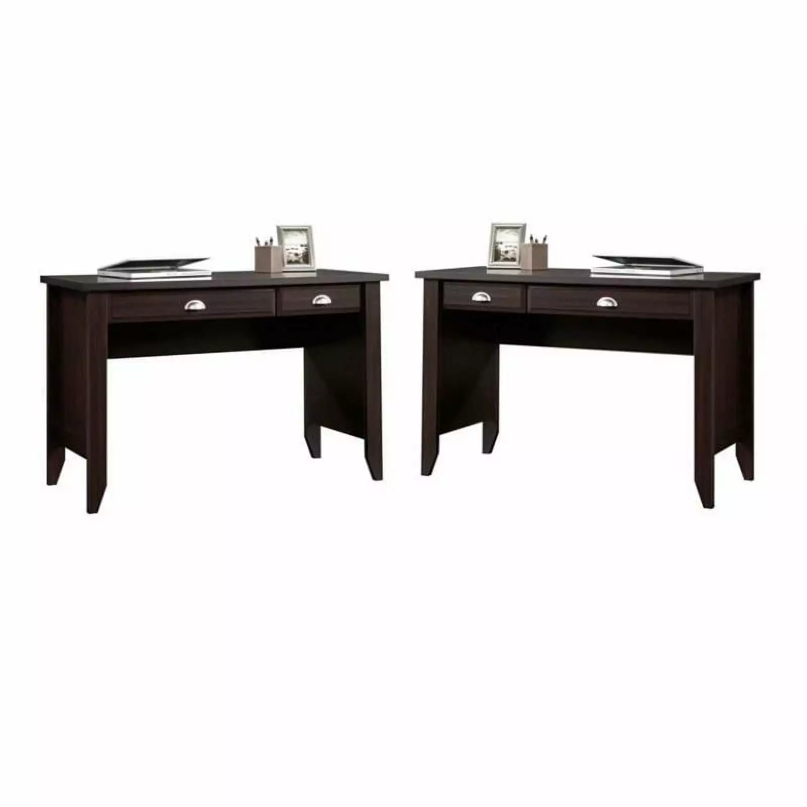 Home Square Modern 2 Piece Jamocha Wood Computer Desk Set