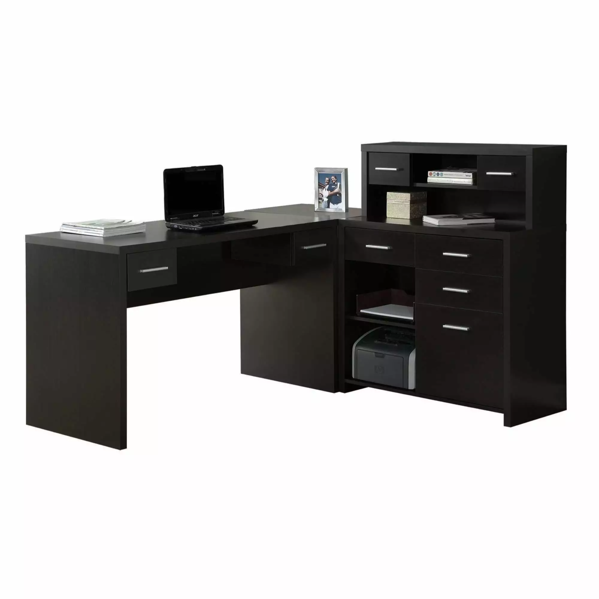 HomeRoots Decor 59-inch Cappuccino Particle Board Hollow-Core Computer Desk